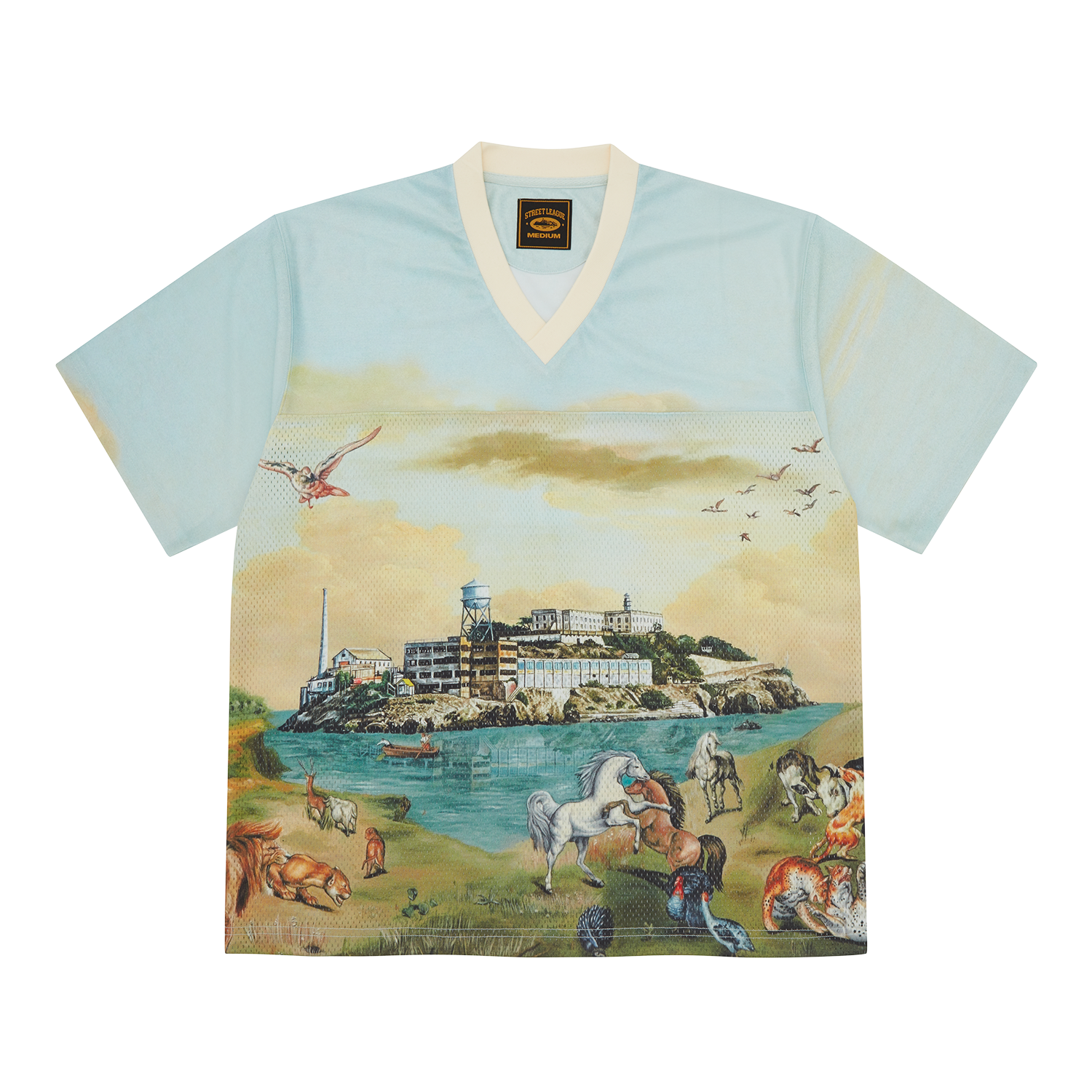 Corteiz Narnia Football Jersey Blue &amp; Cream