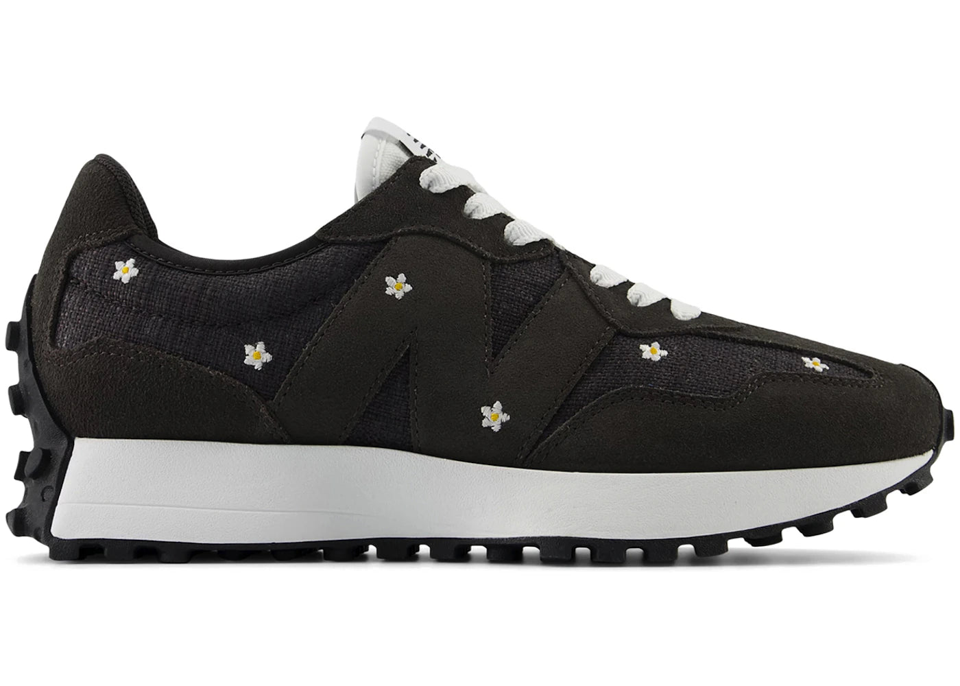 New Balance 327 Black Cement Floral Embroidery (Women's)