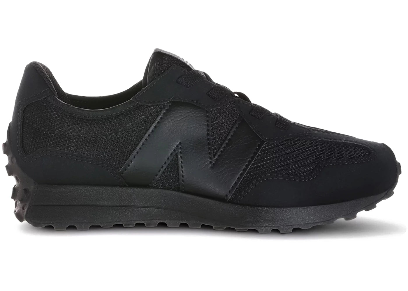 New Balance 327 Bungee Lace Triple Black (PS)