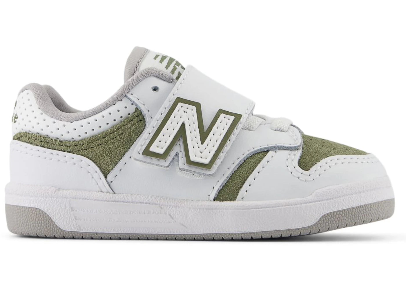 New Balance 480 Hook and Loop White Dark Olivine (TD)