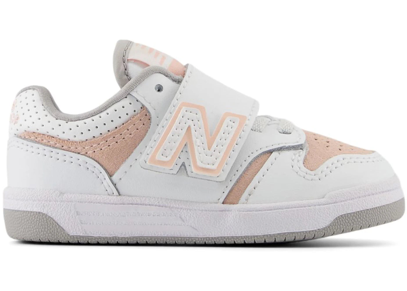 New Balance 480 Hook and Loop White Pink Haze (TD)