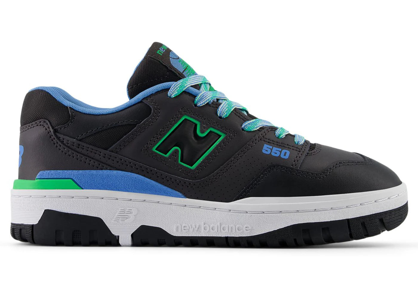 New Balance 550 Black Cement Green Apple Blue (GS)