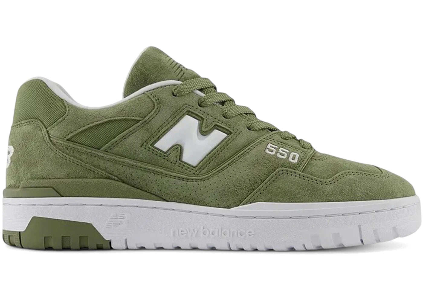 New Balance 550 Dark Olivine White
