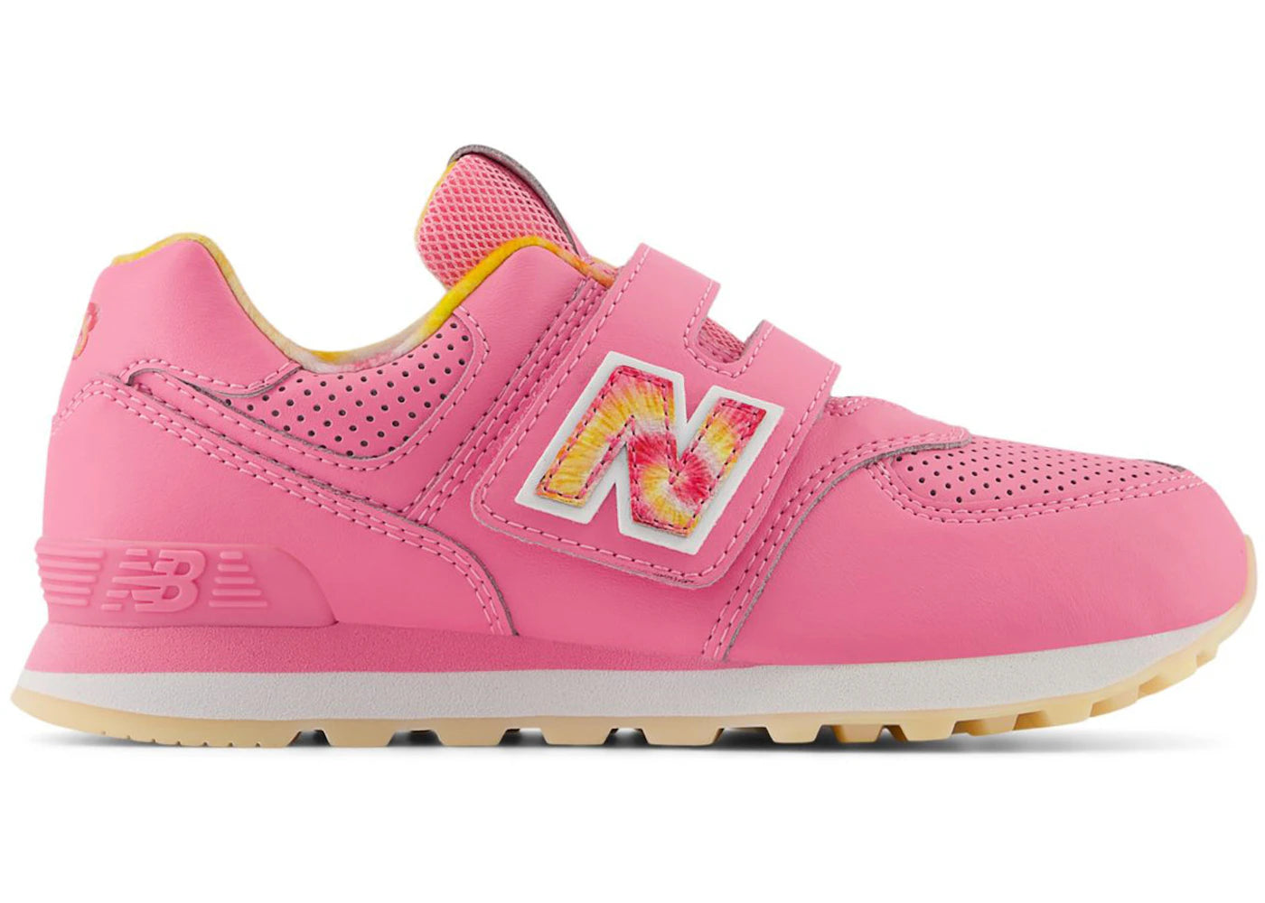 New Balance 574 Hook and Loop Signal Pink Clementine Tie-Dye (PS)