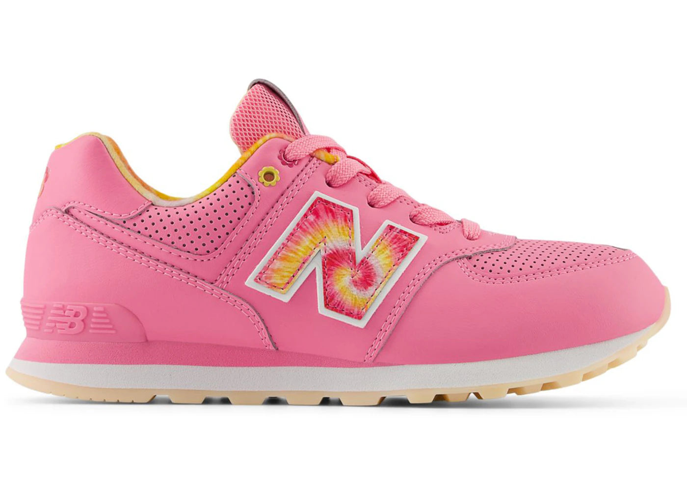 New Balance 574 Signal Pink Clementine Tie-Dye (GS)