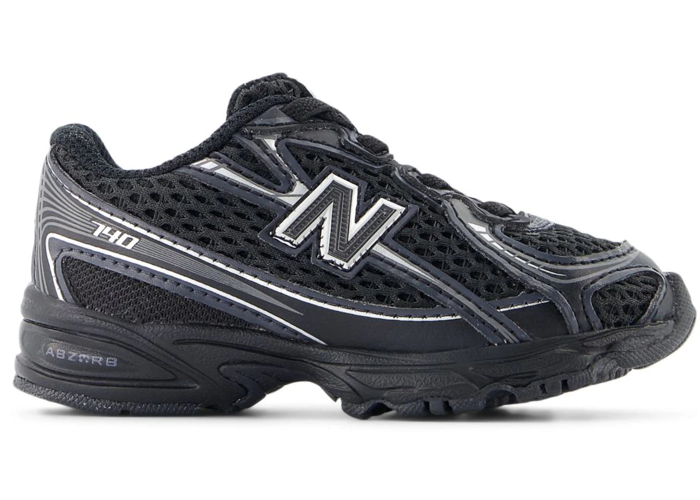 New Balance 740 Bungee Lace Black Silver Metallic (TD)