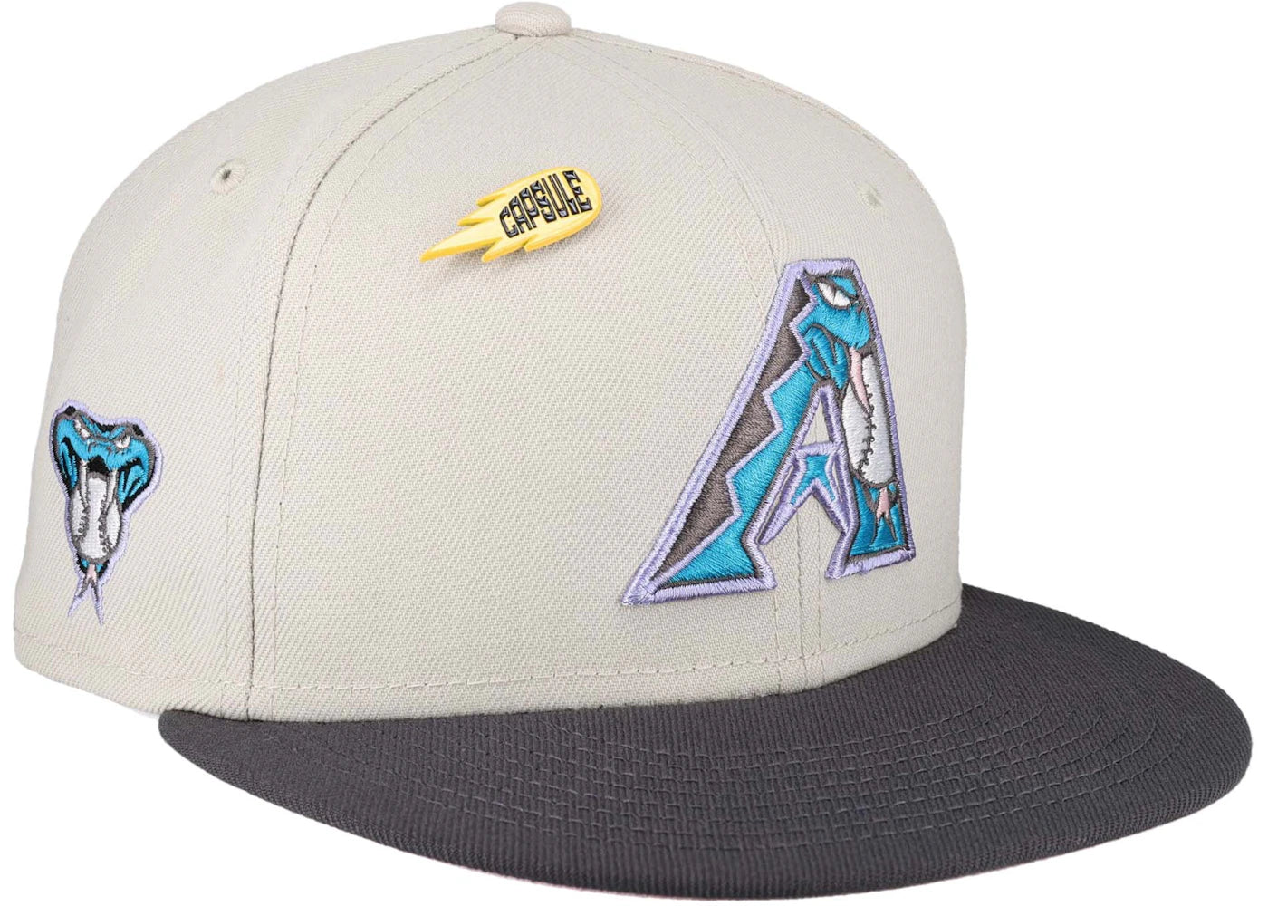 New Era Arizona Diamondbacks Capsule Comet Collection Snakebite 59Fifty Fitted Hat Grey/Pink