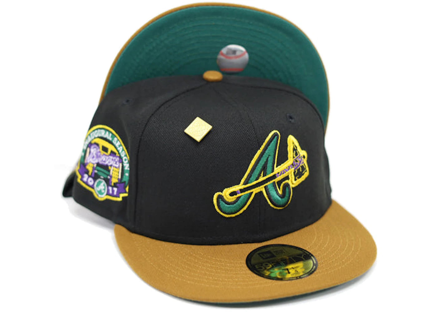 New Era Atlanta Braves 2017 Inaugural Season Patch Fitted Hat Fitted Hat Black/Green