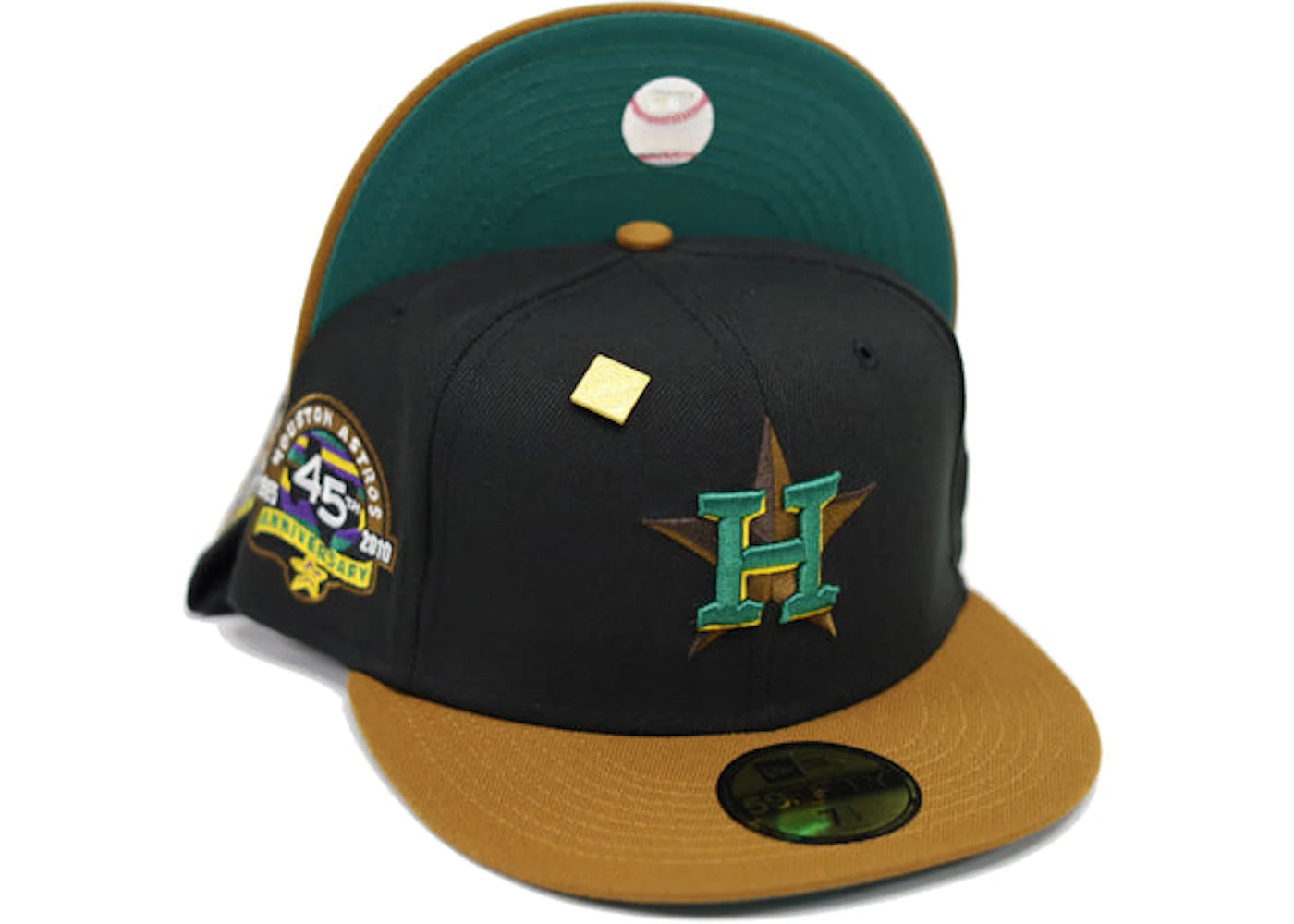 New Era Houston Astros 45th Anniversary Patch Fitted Hat Fitted Hat Black/Green