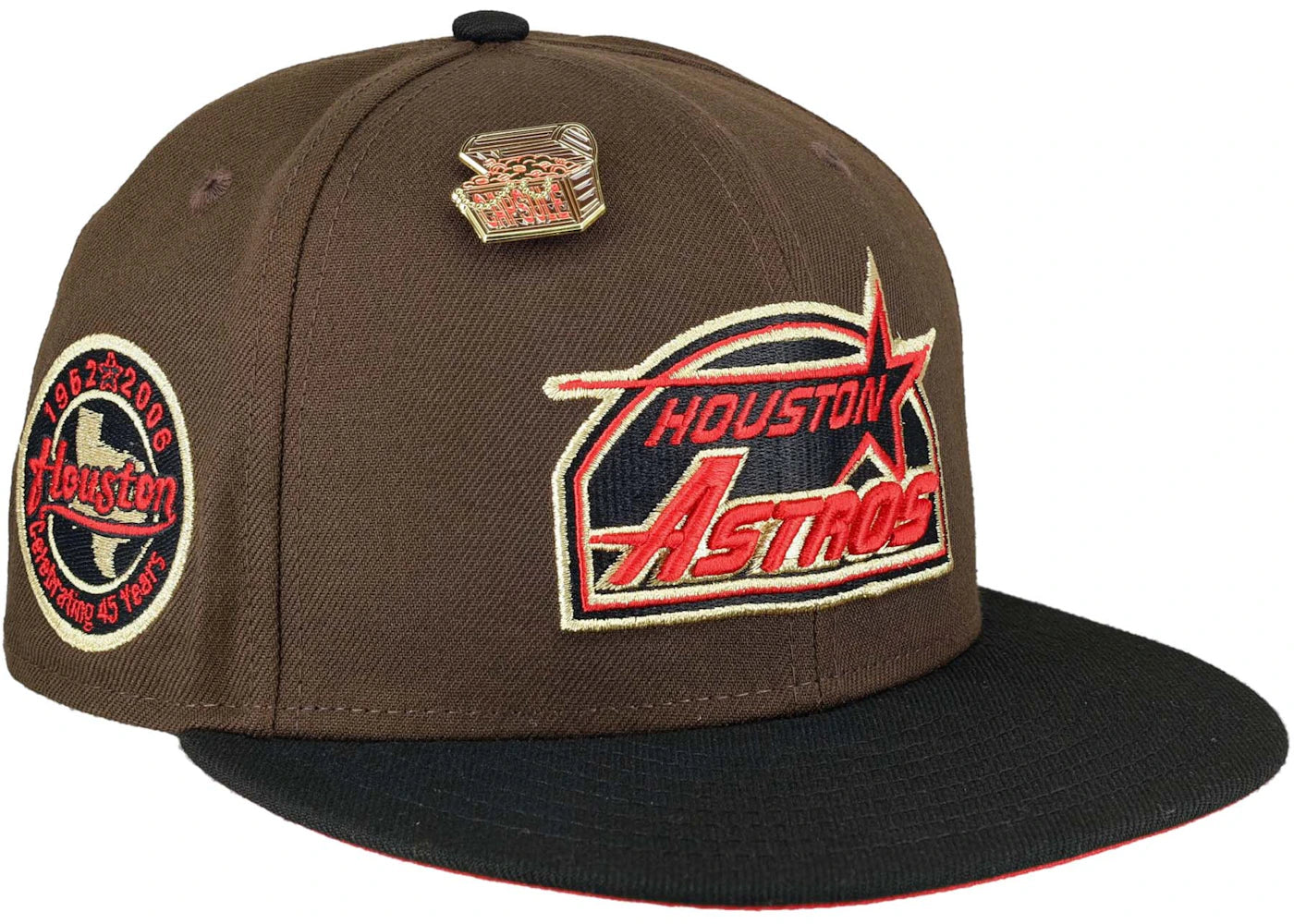 New Era Houston Astros Capsule Buried Treasure 45th Year 59Fifty Fitted Hat Brown/Red