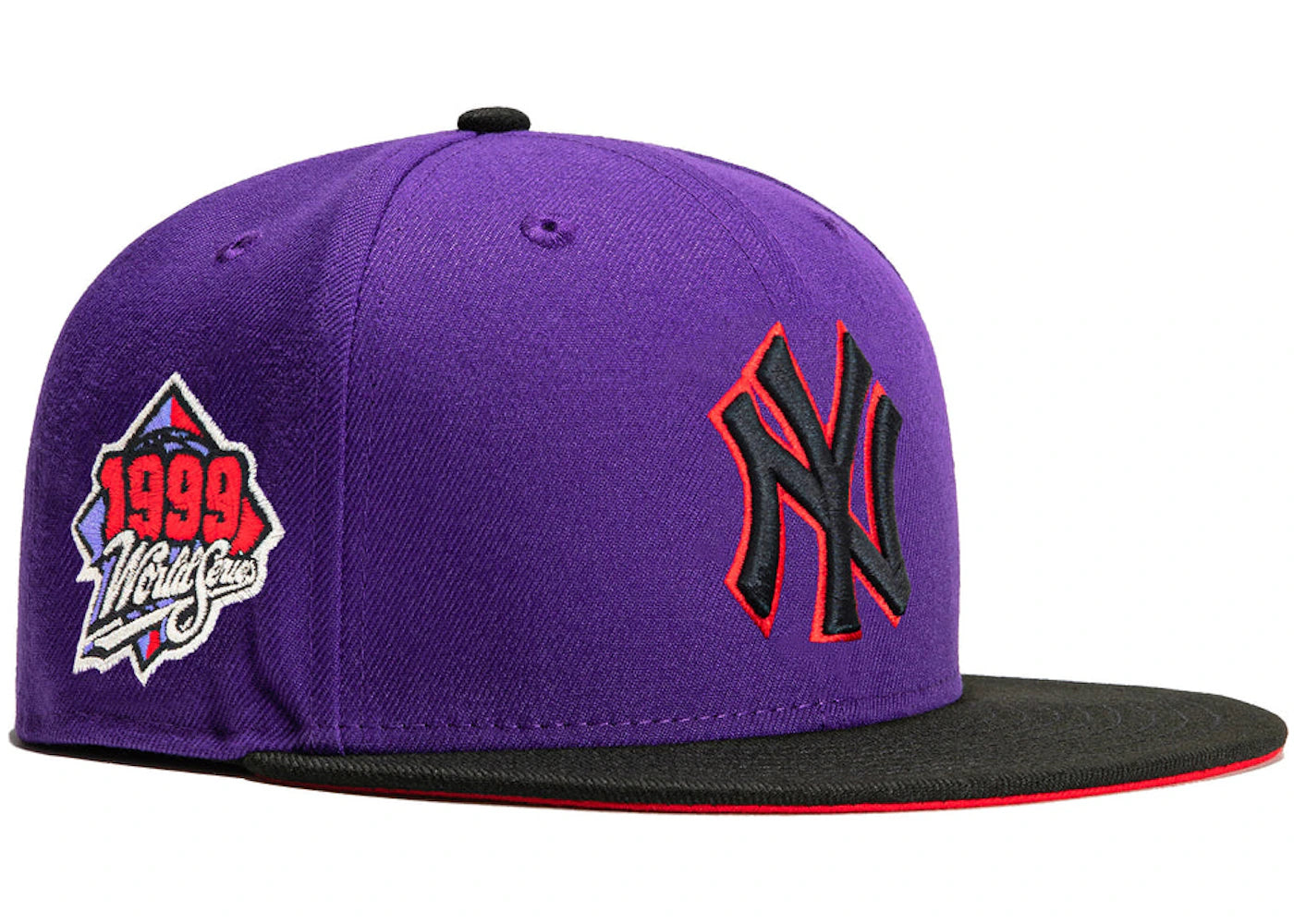 New Era New York Yankees T-Dot 1999 World Series Patch Hat Club Exclusive 59Fifty Fitted Hat Purple/Black