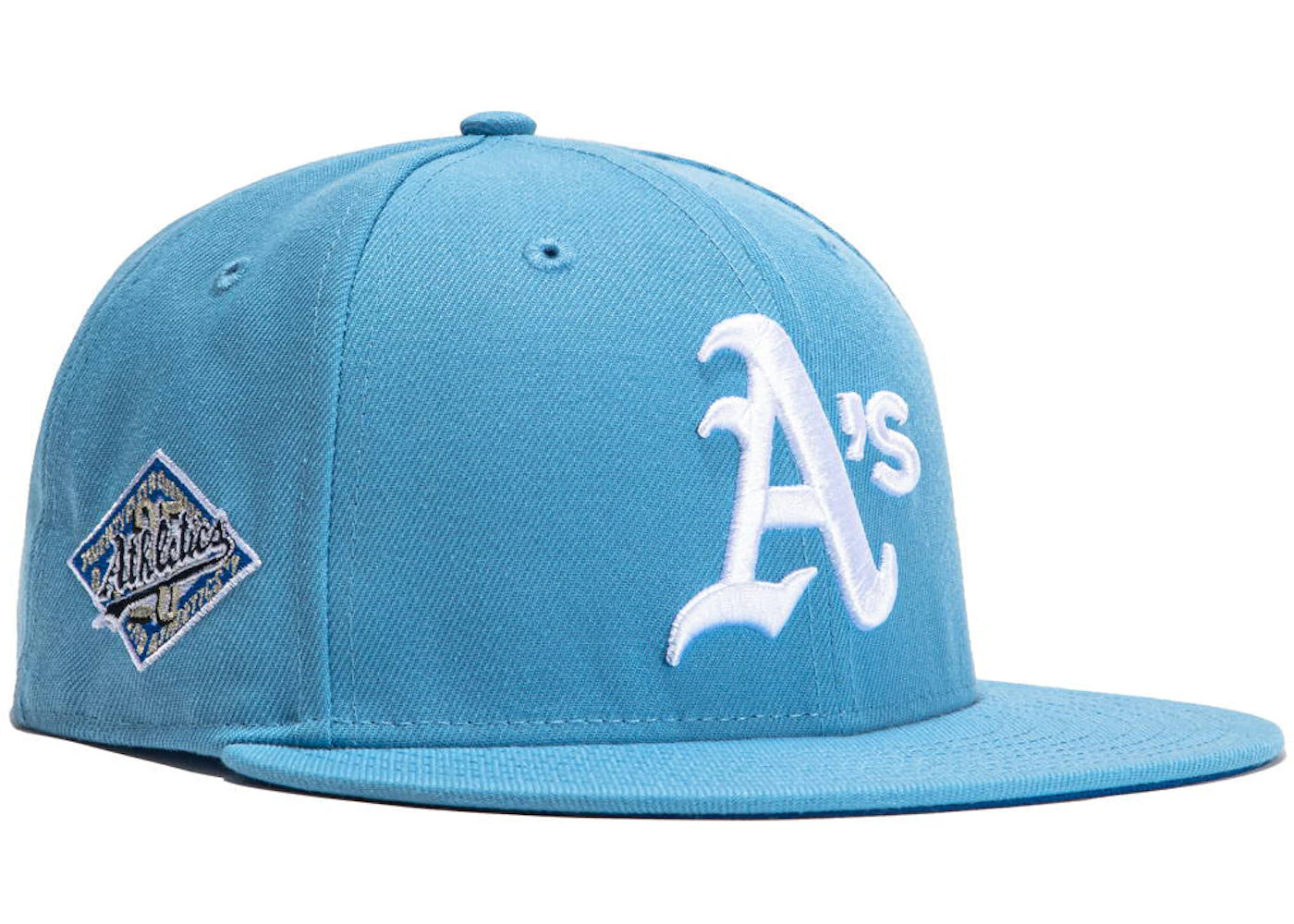 New Era Oakland Athletics 25th Anniversary Iceberg Hat Club Exclusive 59Fifty Fitted Hat Light Blue/Royal