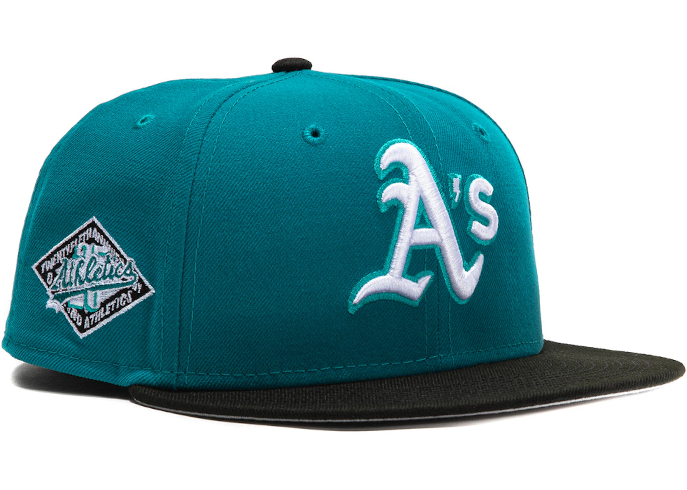 New Era Oakland Athletics Aux Pack Vol 2 25th Anniversary Patch Hat Club Exclusive 59Fifty Fitted Hat Teal/Black