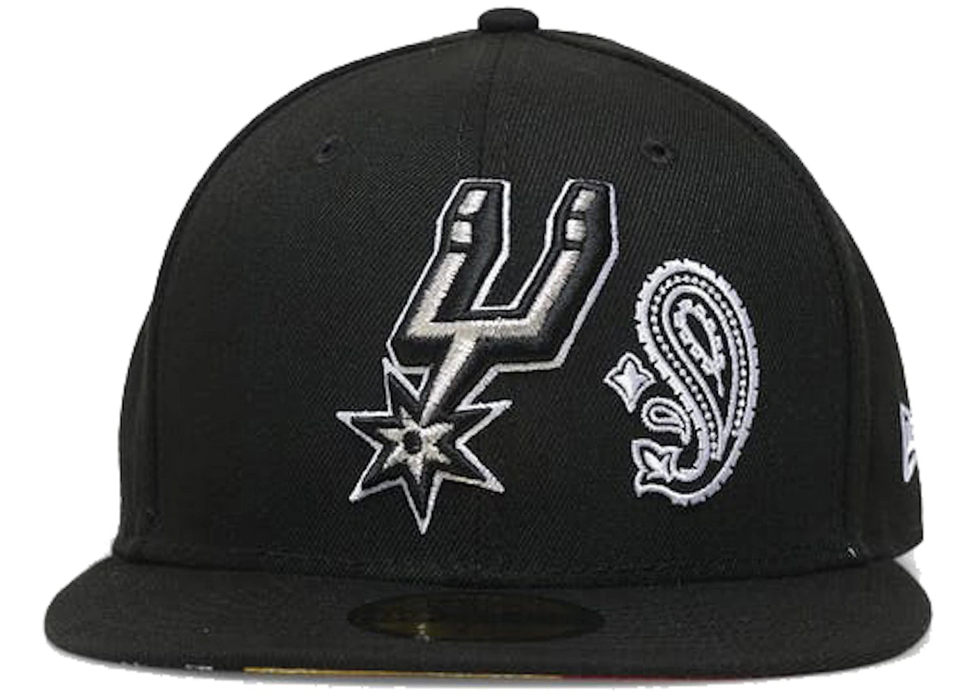 New Era San Antonio Spurs Patchwork Paisley Undervisor 59Fifty Fitted Hat Black
