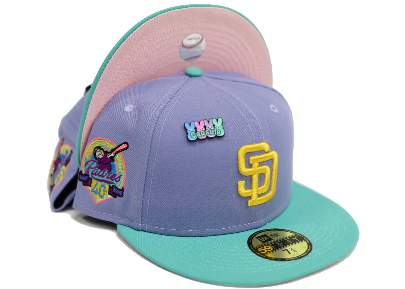 New Era San Diego Padres Capsule Easter Collection 40th Anniversary 59Fifty Fitted Hat Lavender/Pink