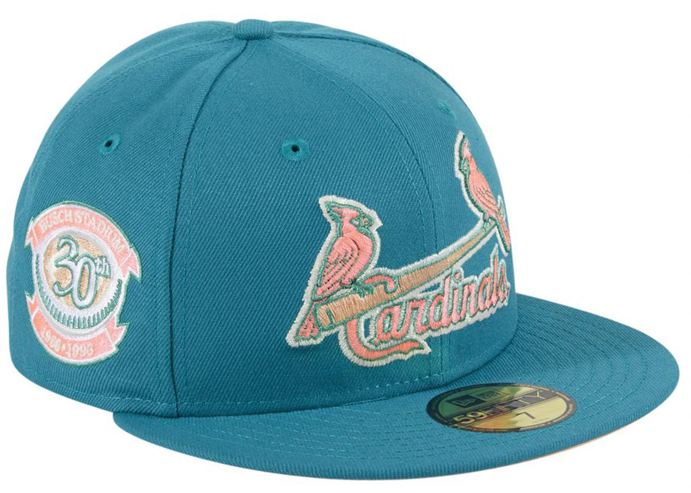 New Era St Louis Cardinals Badlands 30th Anniversary Patch Jersey Hat Club Exclusive 59Fifty Fitted Hat Teal