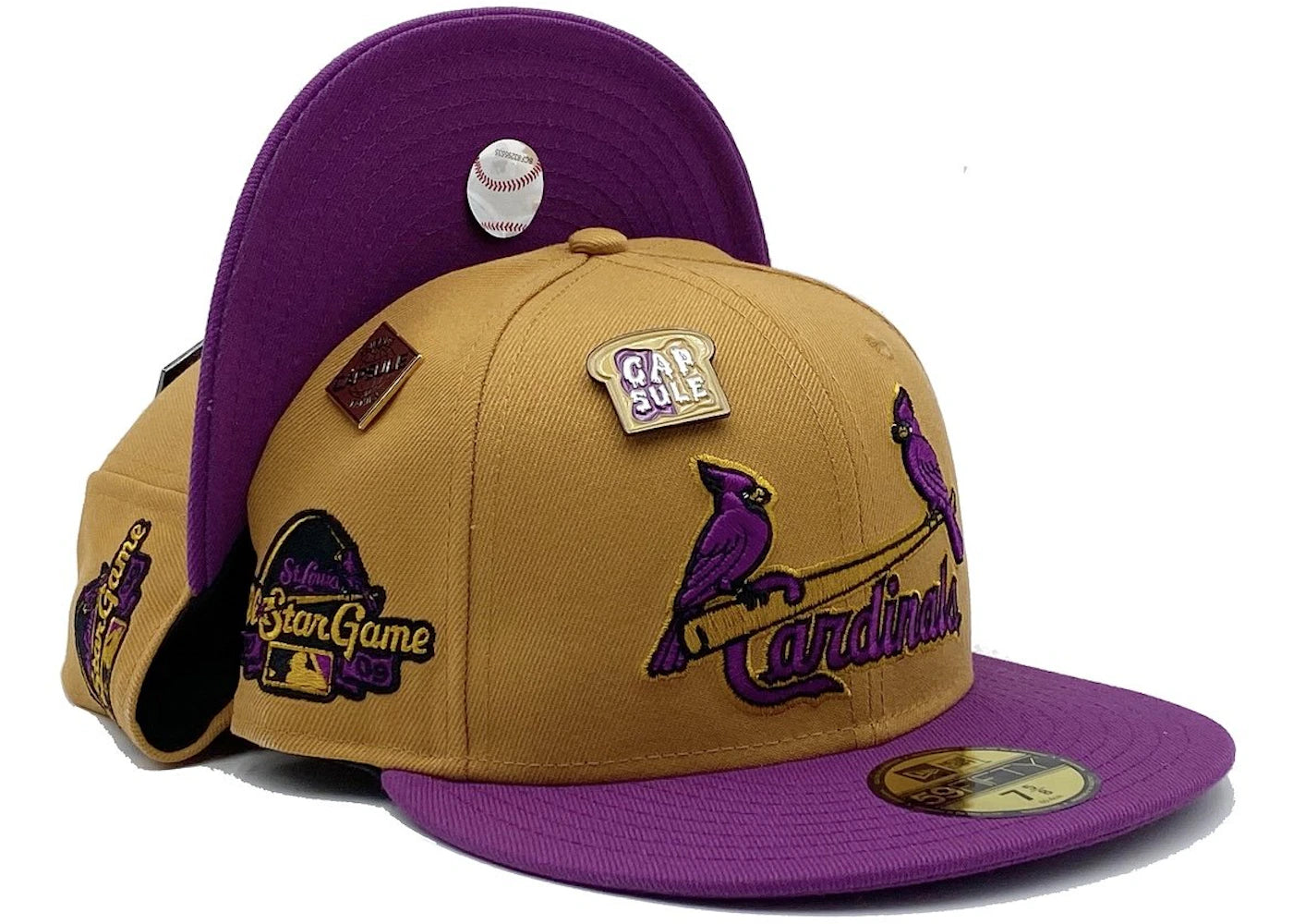 New Era St Louis Cardinals Peanut Butter Jelly Collection 2009 All Star Game Capsule Hats Exclusive 59Fifty Fitted Hat Brown/Purple