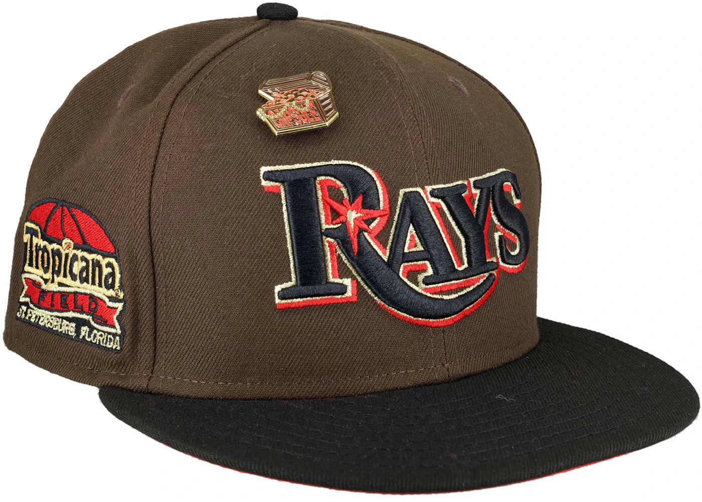 New Era Tampa Bay Rays Capsule Buried Treasure Tropicana Field 59Fifty Fitted Hat Brown/Red