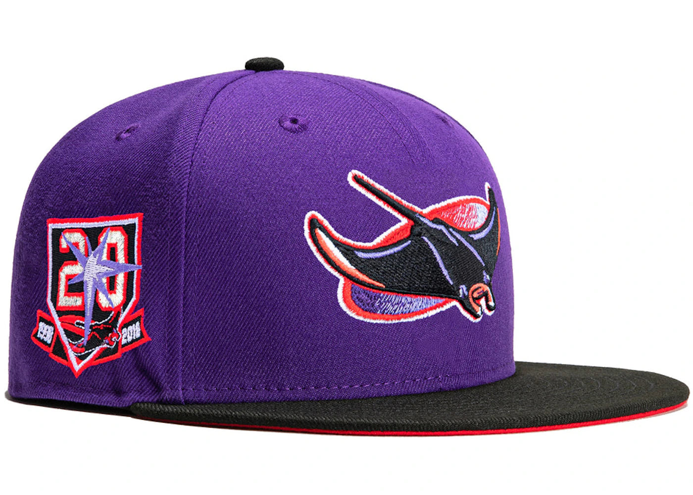 New Era Tampa Bay Rays T-Dot 20th Anniversary Patch Alternate Hat Club Exclusive 59Fifty Fitted Hat Purple/Black