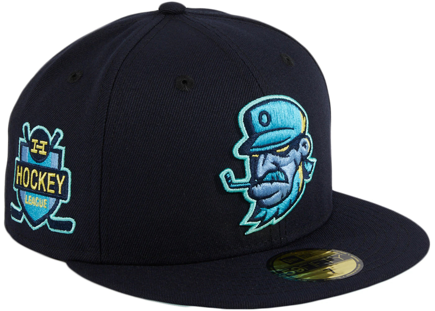 New Era Thrill SF Ohio Lightkeepers Hockey League Patch Hat Club Exclusive 59Fifty Fitted Hat Navy