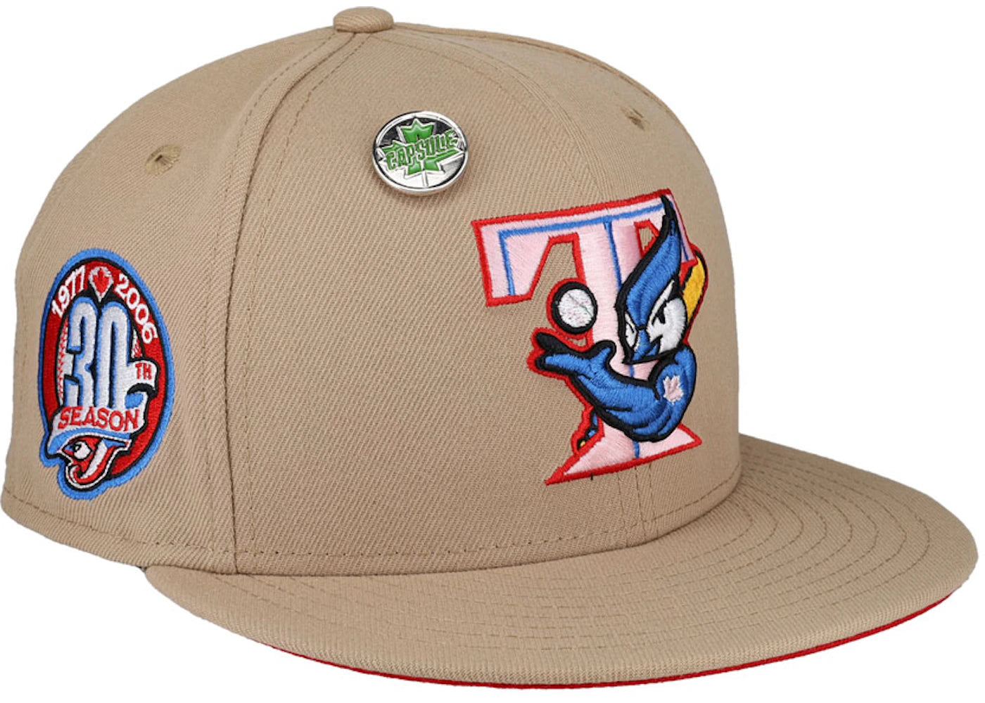 New Era Toronto Blue Jays 30th Season Capsule Hats Fitted 59Fifty Fitted Hat Sand/Red