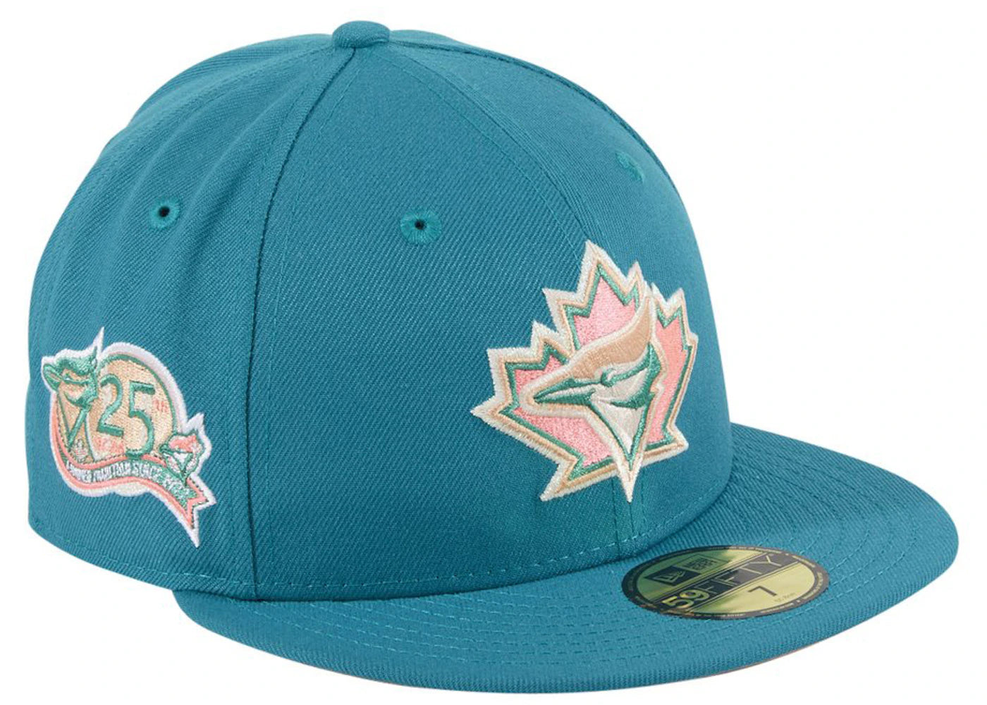 New Era Toronto Blue Jays Badlands 25th Anniversary Patch Hat Club Exclusive 59Fifty Fitted Hat Teal