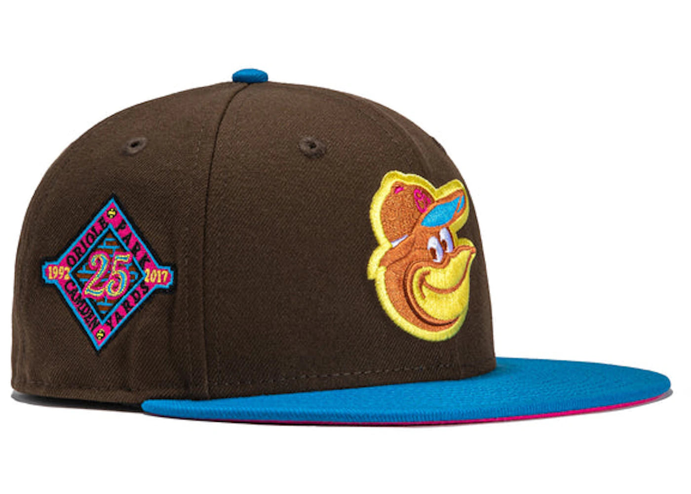 New Era x Hat Club Exclusive Cereal Pack Bonus Flavors Baltimore Orioles 25th Anniversary Patch 59Fifty Fitted Hat Brown/Blue