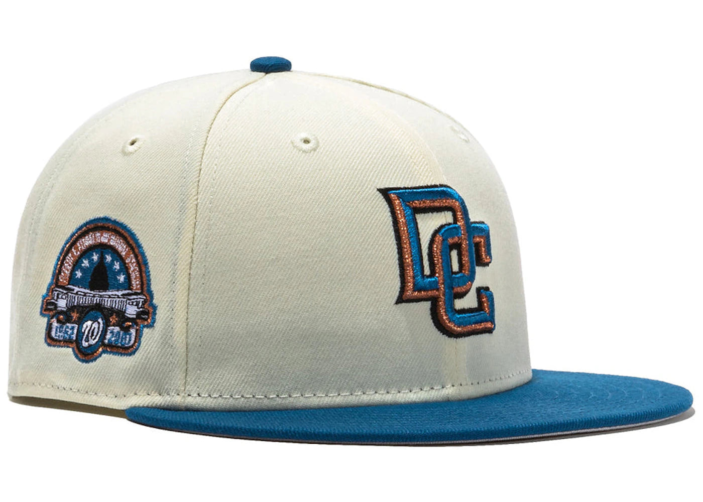 New Era x Hat Club Exclusive Cool Fashion Washington Nationals RFK Stadium Patch 59Fifty Fitted Hat White/Indigo