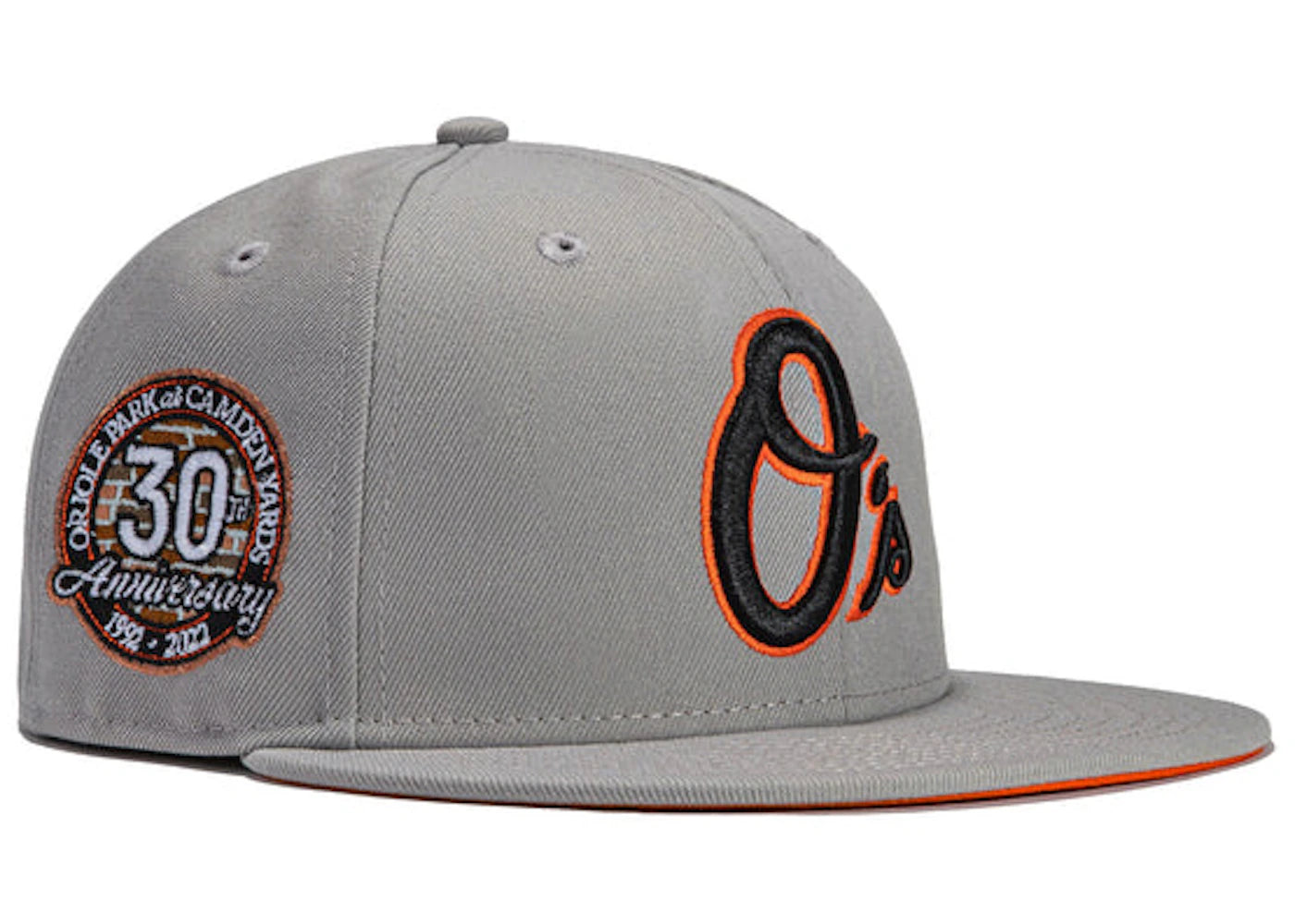 New Era x Hat Club Exclusive Grey OTC Baltimore Orioles 30th Anniversary Patch Alternate 59Fifty Fitted Hat Grey