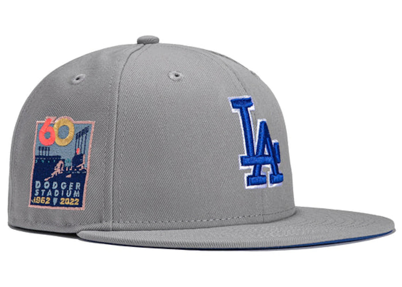 New Era x Hat Club Exclusive Grey OTC Los Angeles Dodgers 60th Anniversary Patch 59Fifty Fitted Hat Grey