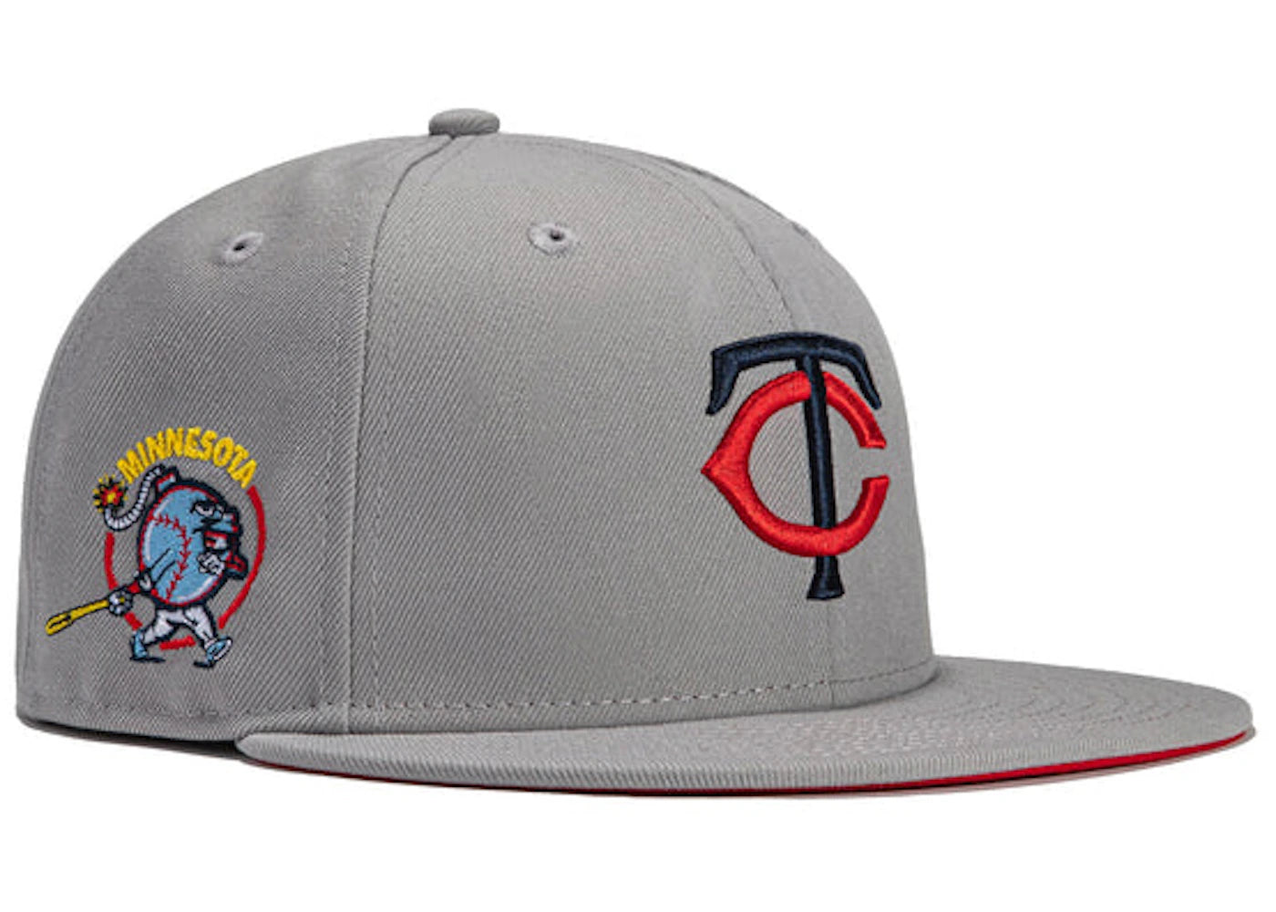 New Era x Hat Club Exclusive Grey OTC Minnesota Twins Bomb Squad Patch 59Fifty Fitted Hat Grey