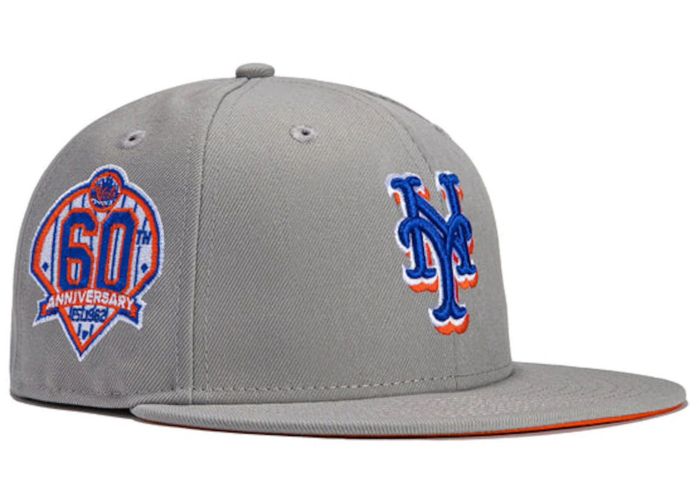 New Era x Hat Club Exclusive Grey OTC New York Mets 60th Anniversary Patch 59Fifty Fitted Hat Grey