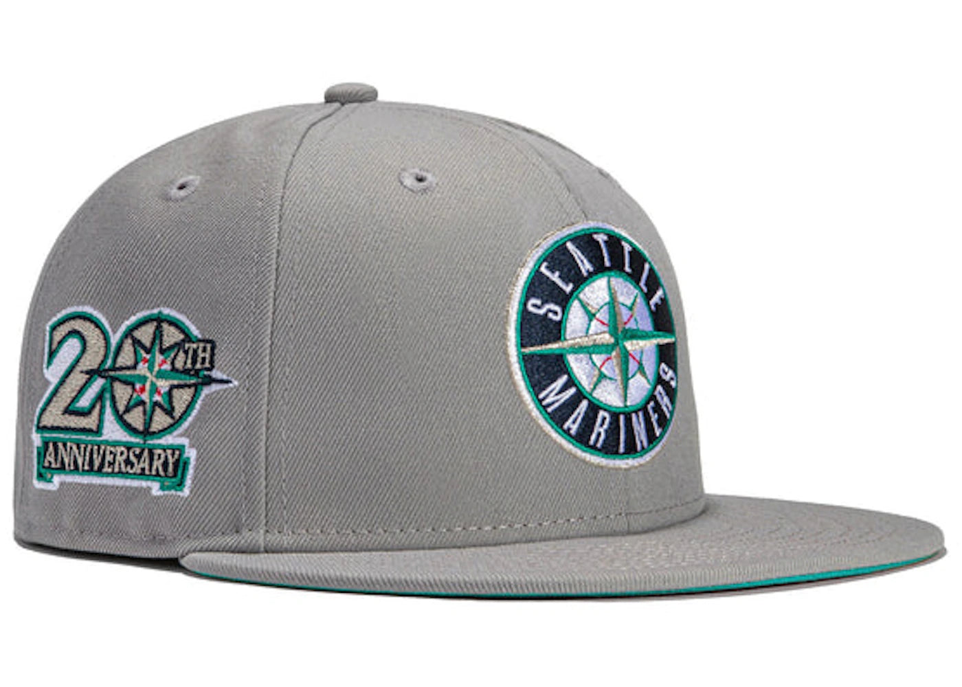 New Era x Hat Club Exclusive Grey OTC Seattle Mariners 20th Anniversary Patch 59Fifty Fitted Hat Grey