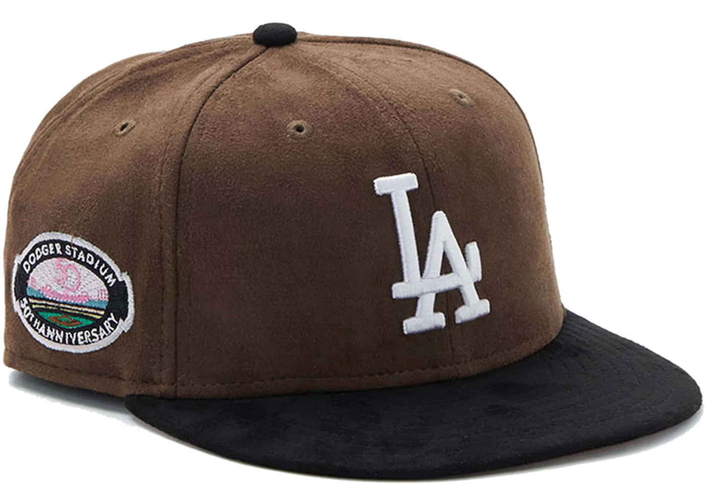 New Era x PS Reserve x Miki Guerra Suede Dodgers 59Fifty Fitted Hat Pink Mocha