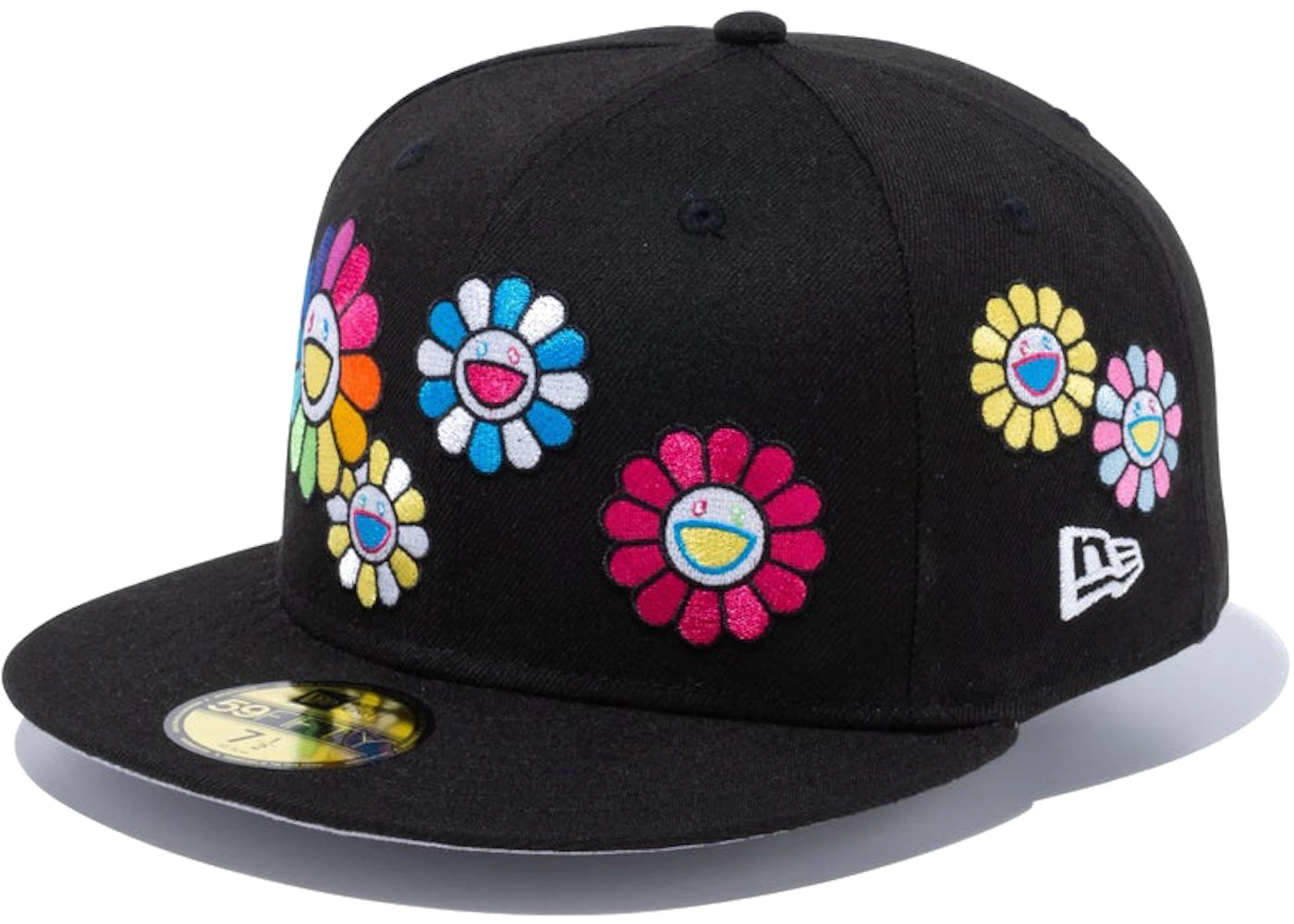 New Era x Takashi Murakami Flower Allover 59Fifty Fitted Hat Black Rainbow