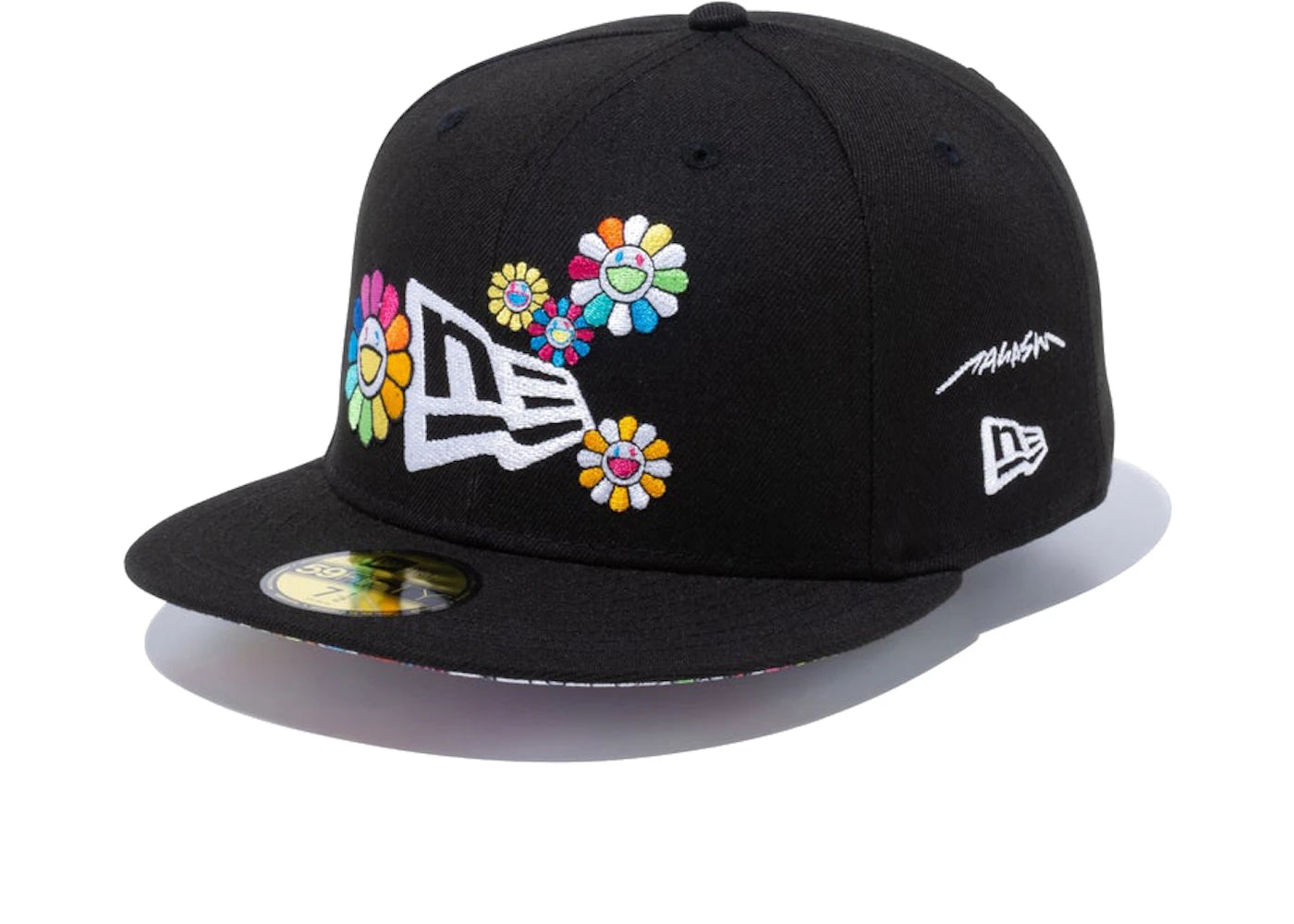 New Era x Takashi Murakami Flower Flag 59Fifty Fitted Hat Black Rainbow