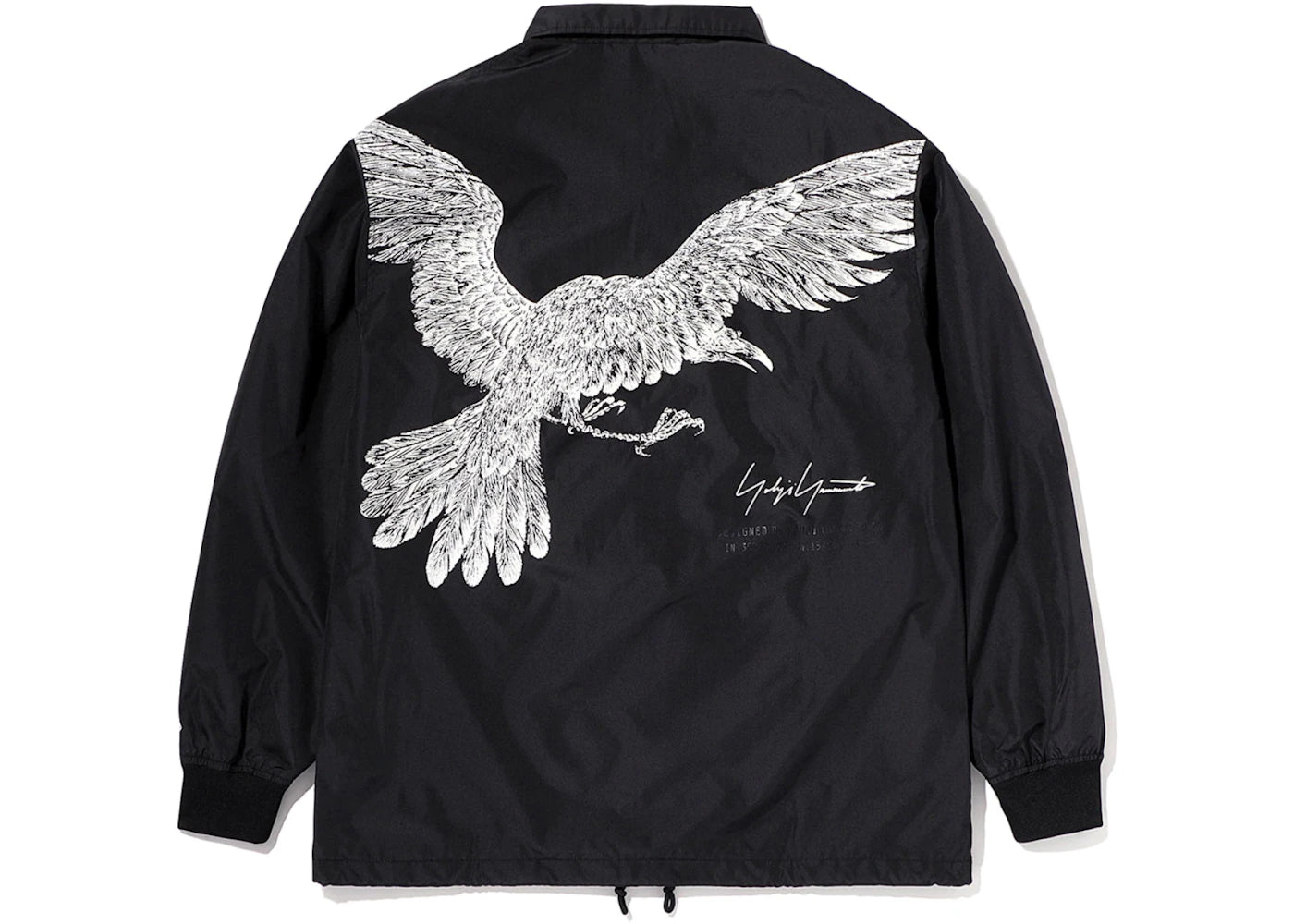 New Era x Yohji Yamamoto Crow Print Coach Jacket Black