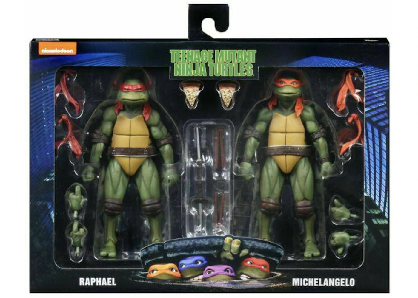 Nickelodeon TMNT 1990 Movie 7” Scale 2-Packs Sets (Raphael & Michelangelo) Action Figure