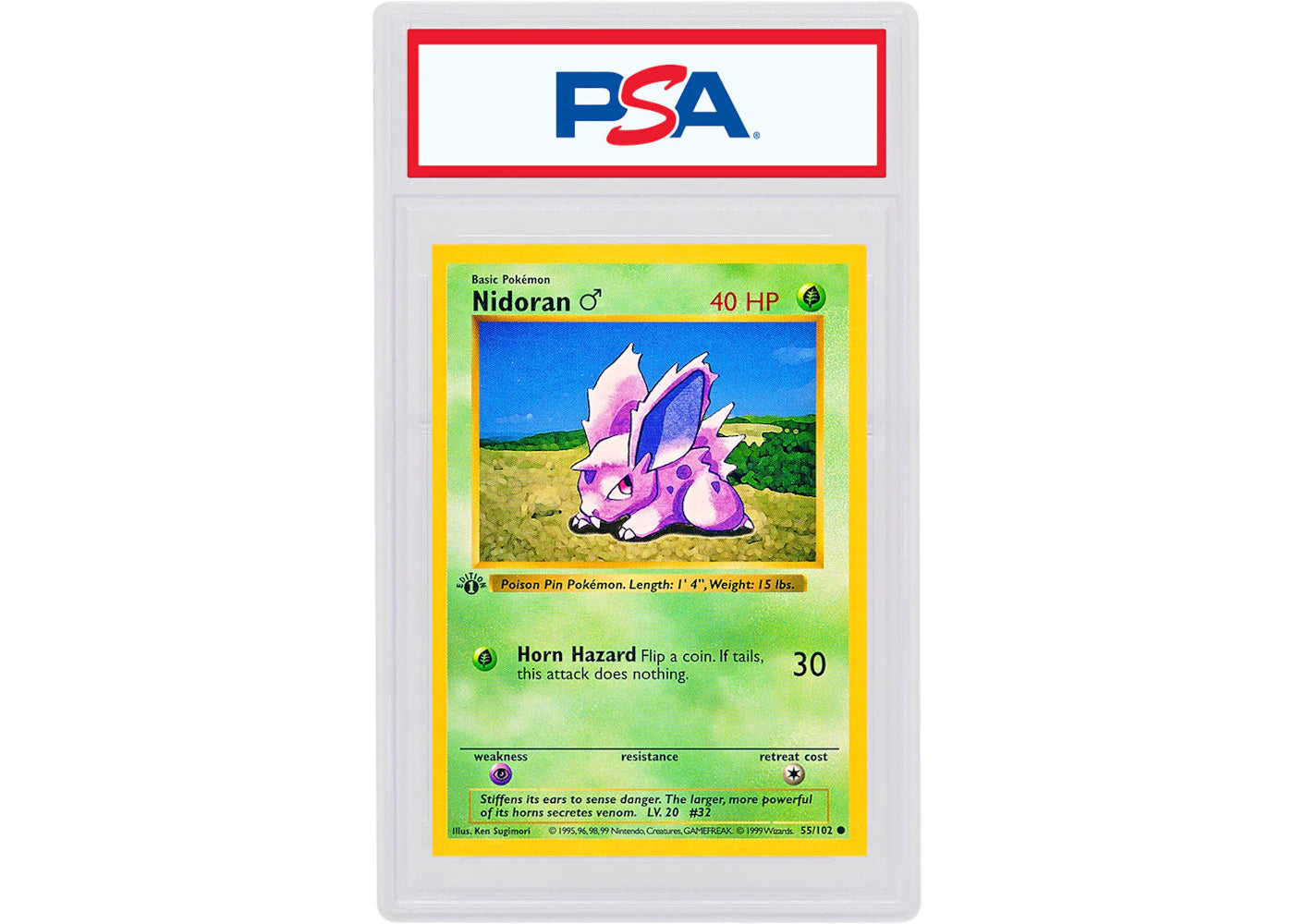 Nidoran 1999 Pokemon TCG Base Set 1st Edition #55/102 (PSA or BGS Graded)