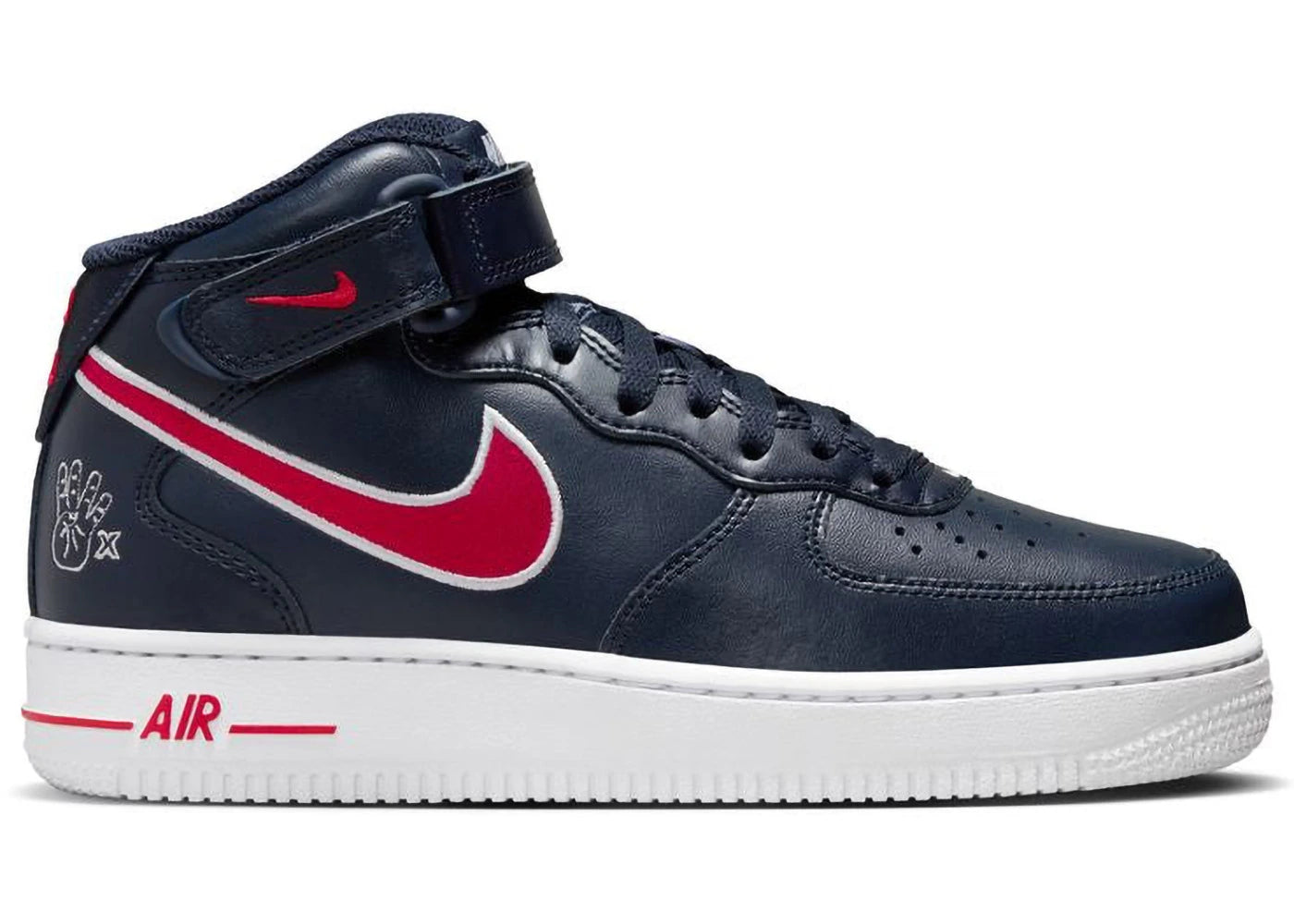 Nike Air Force 1 '07 Mid Obsidian University Red White Wolf Grey (Women's)