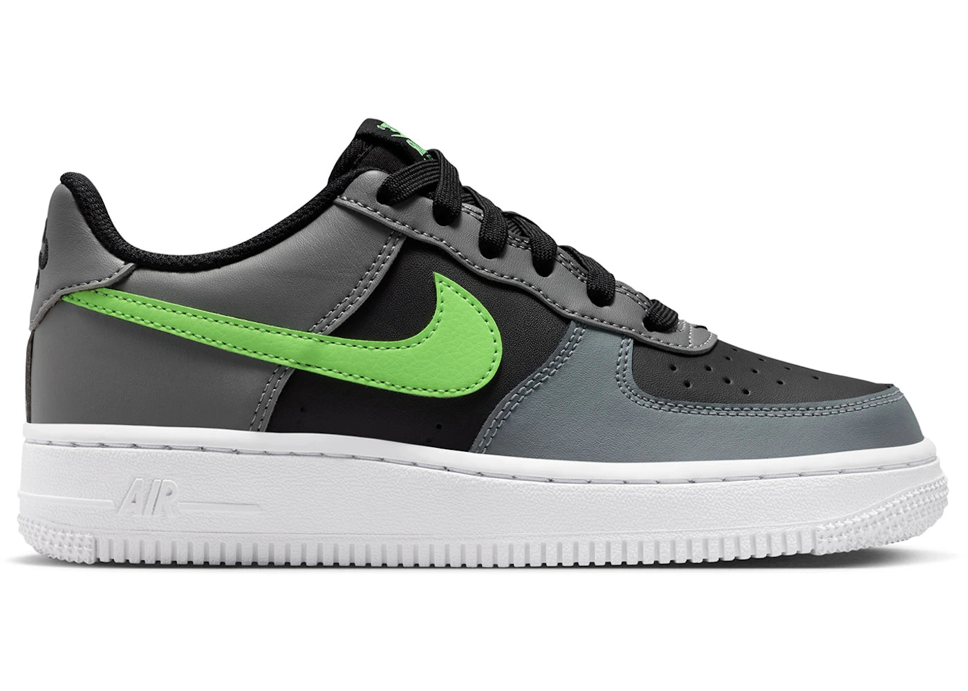 Nike Air Force 1 Low Black Smoke Grey Lime Blast (GS)