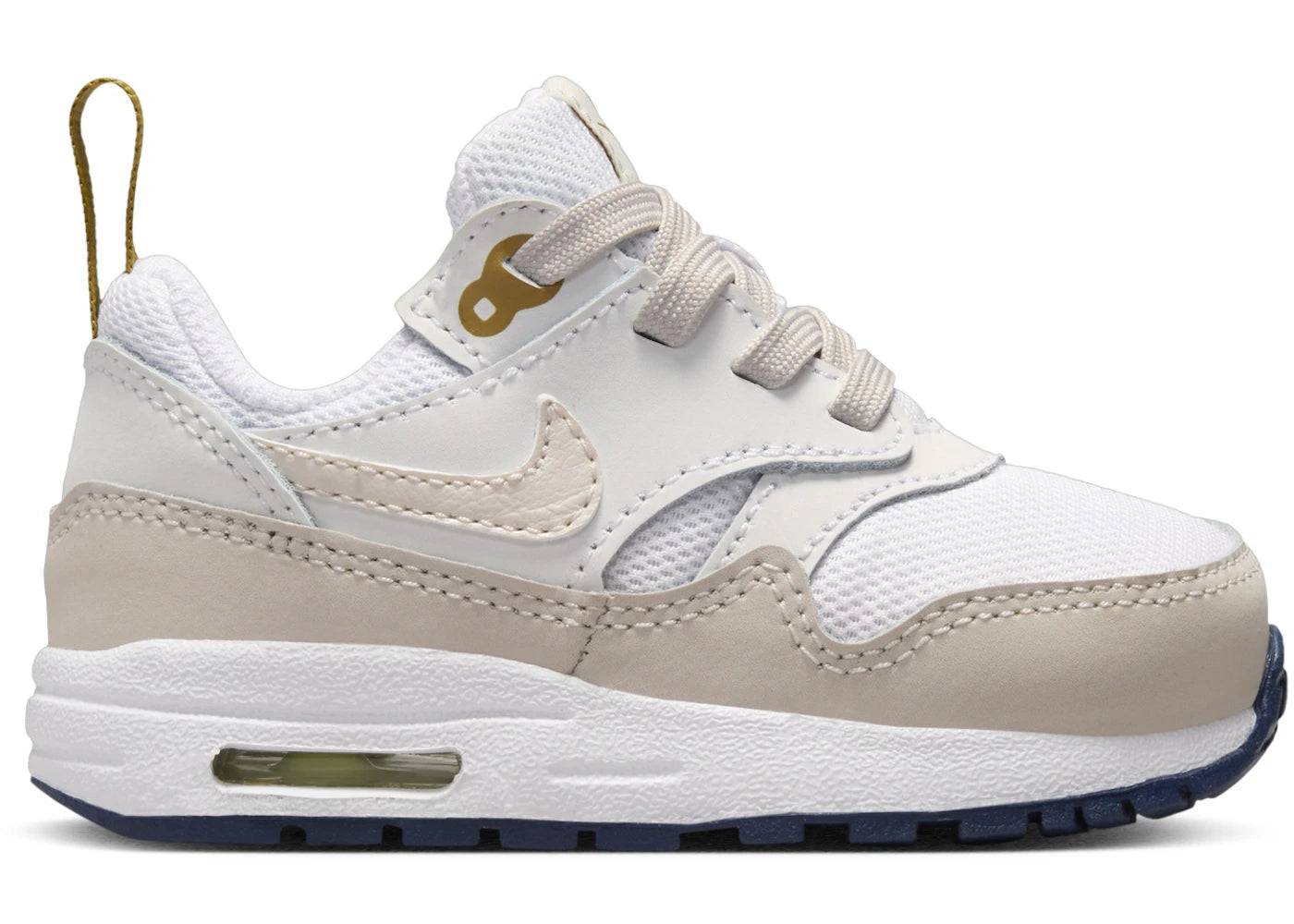 Nike Air Max 1 EasyOn White Bronzine Midnight Navy Light Orewood Brown (I)