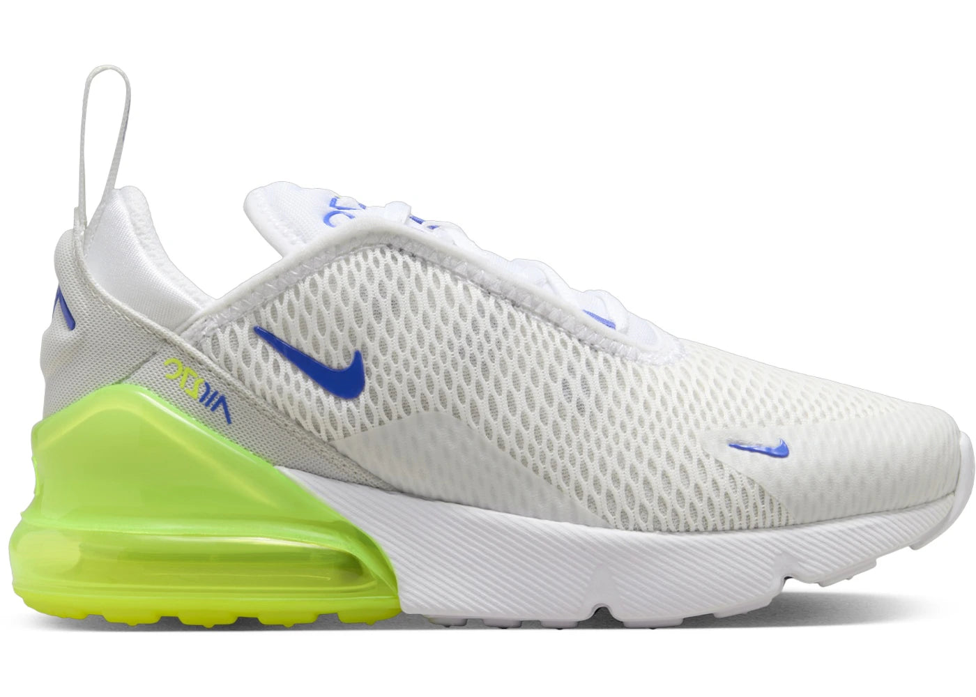 Nike Air Max 270 White Volt Photon Dust Astronomy Blue (PS)