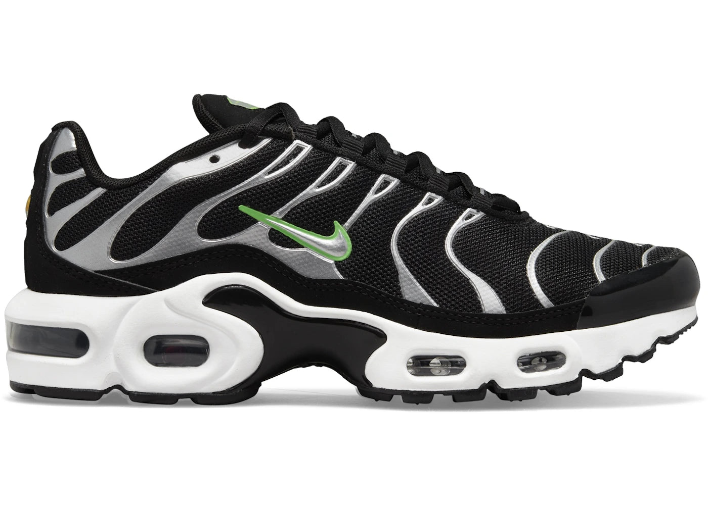 Nike Air Max Plus Black Green Strike White Chrome (GS)