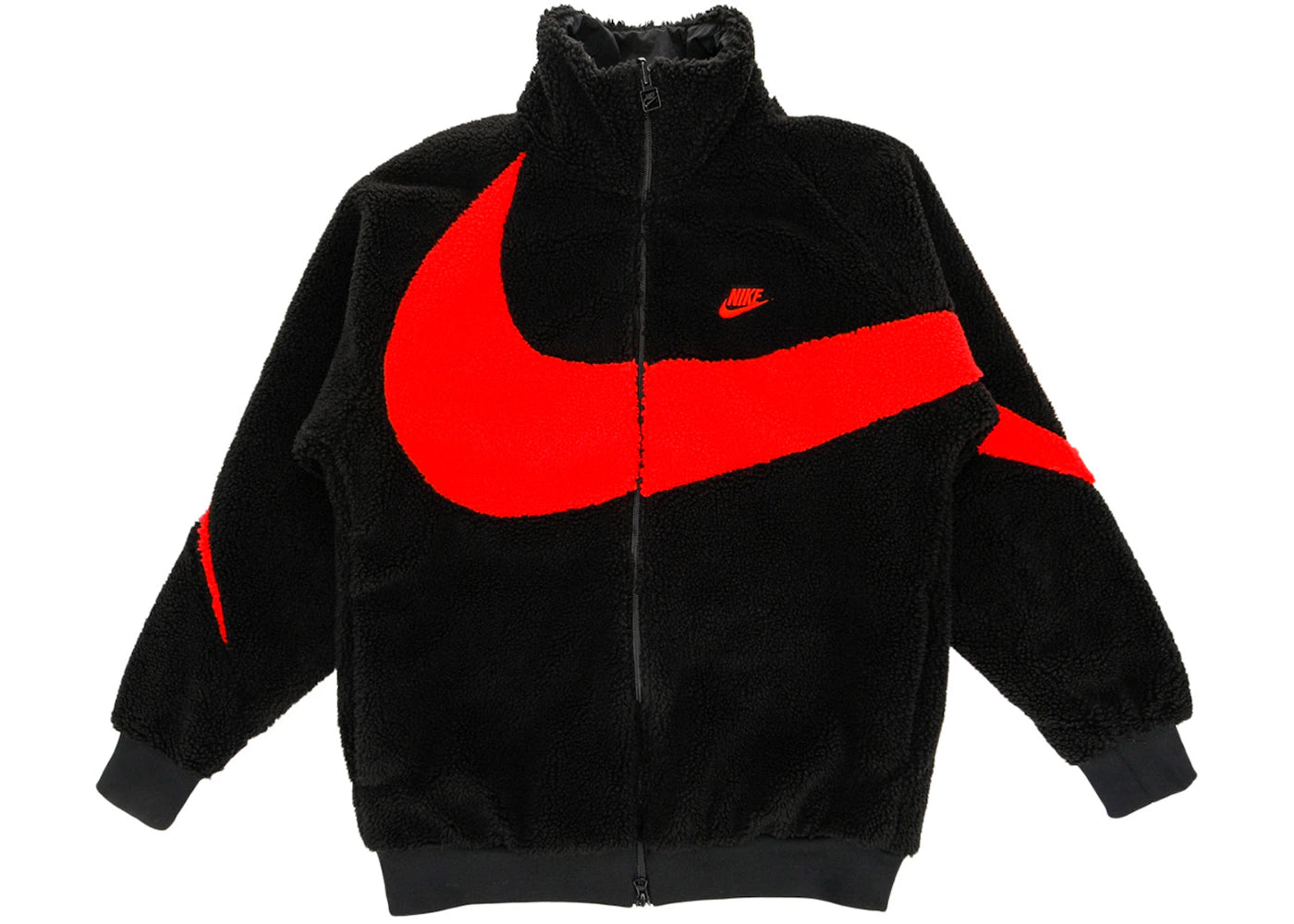 Nike Big Swoosh Reversible Boa Jacket (Asia Sizing) Black Chili Red