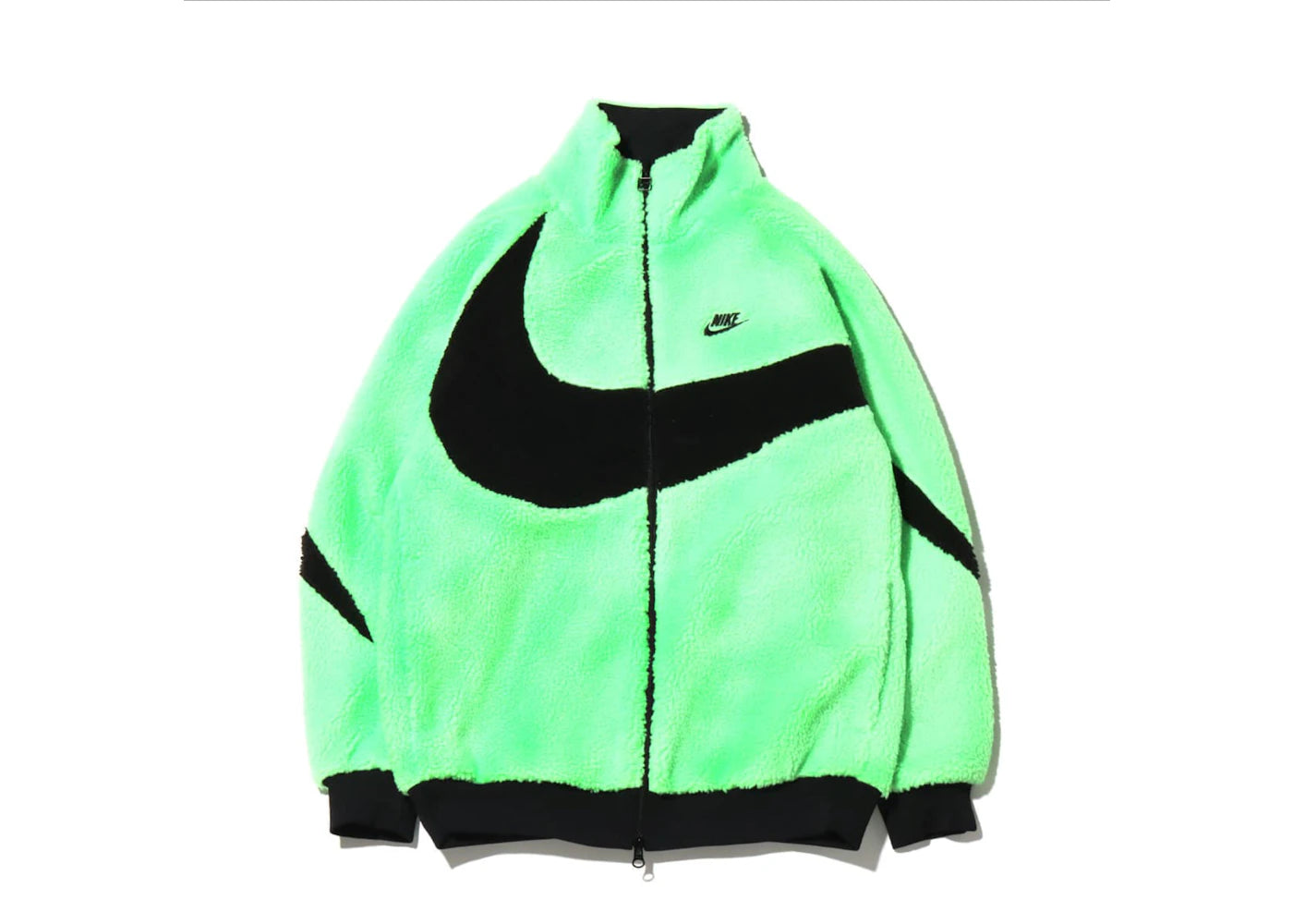 Nike Women's Big Swoosh Reversible Boa Jacket (Asia Sizing) Neon Green