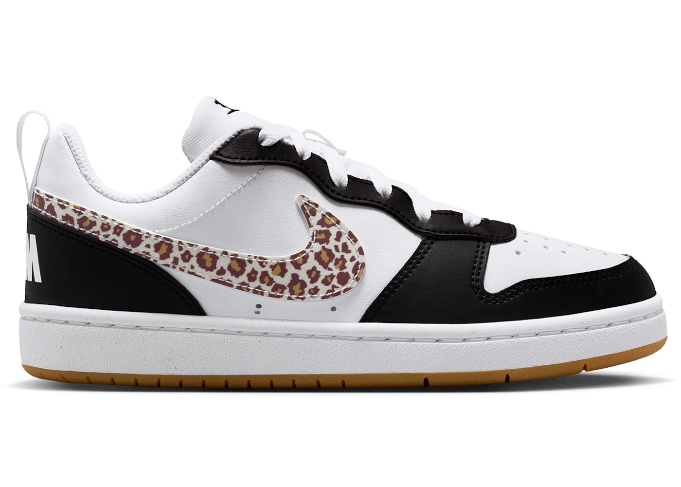 Nike Court Borough Low Black White Leopard Swoosh (GS)