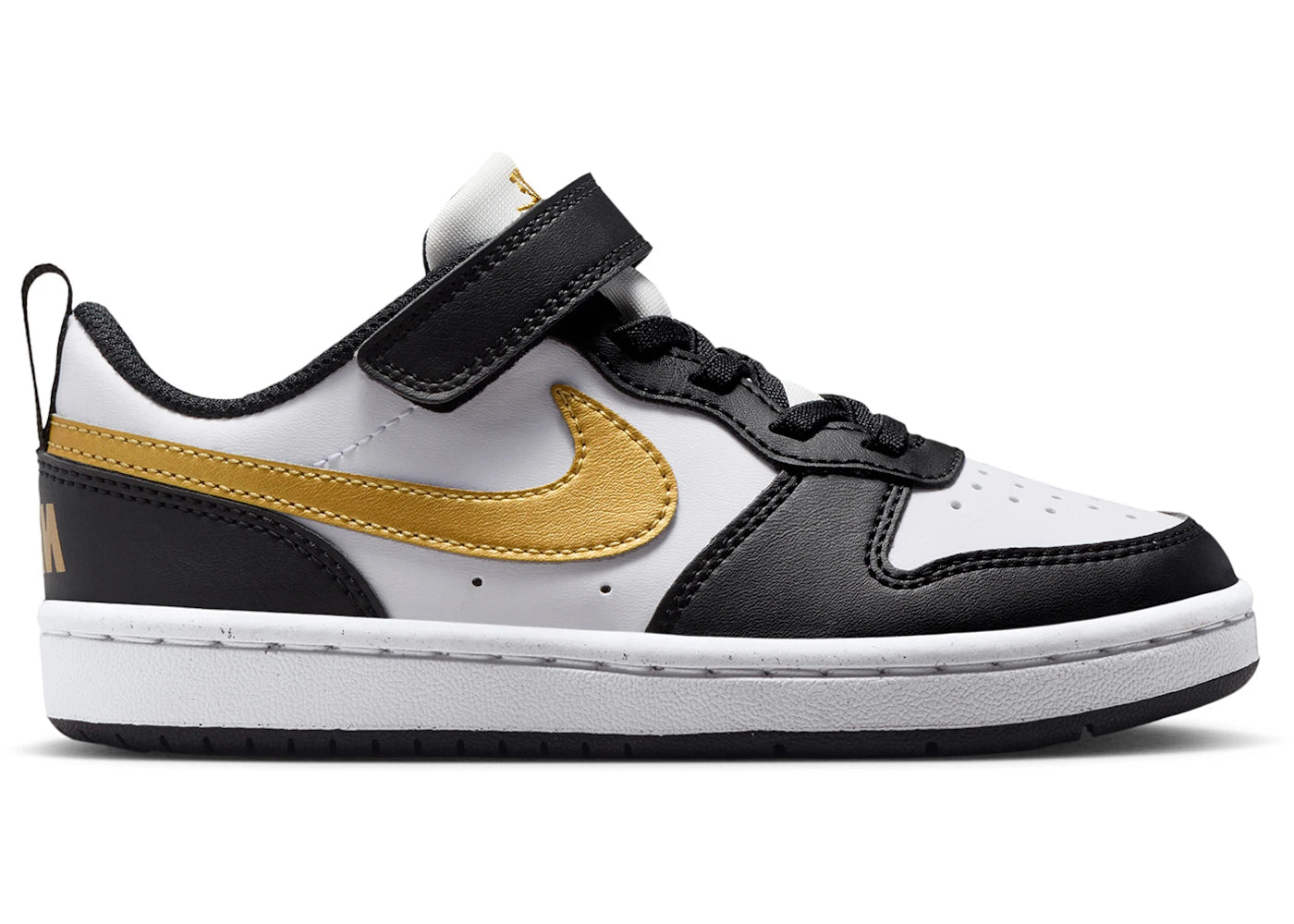 Nike Court Borough Low Recraft Black White Metallic Gold (PS)