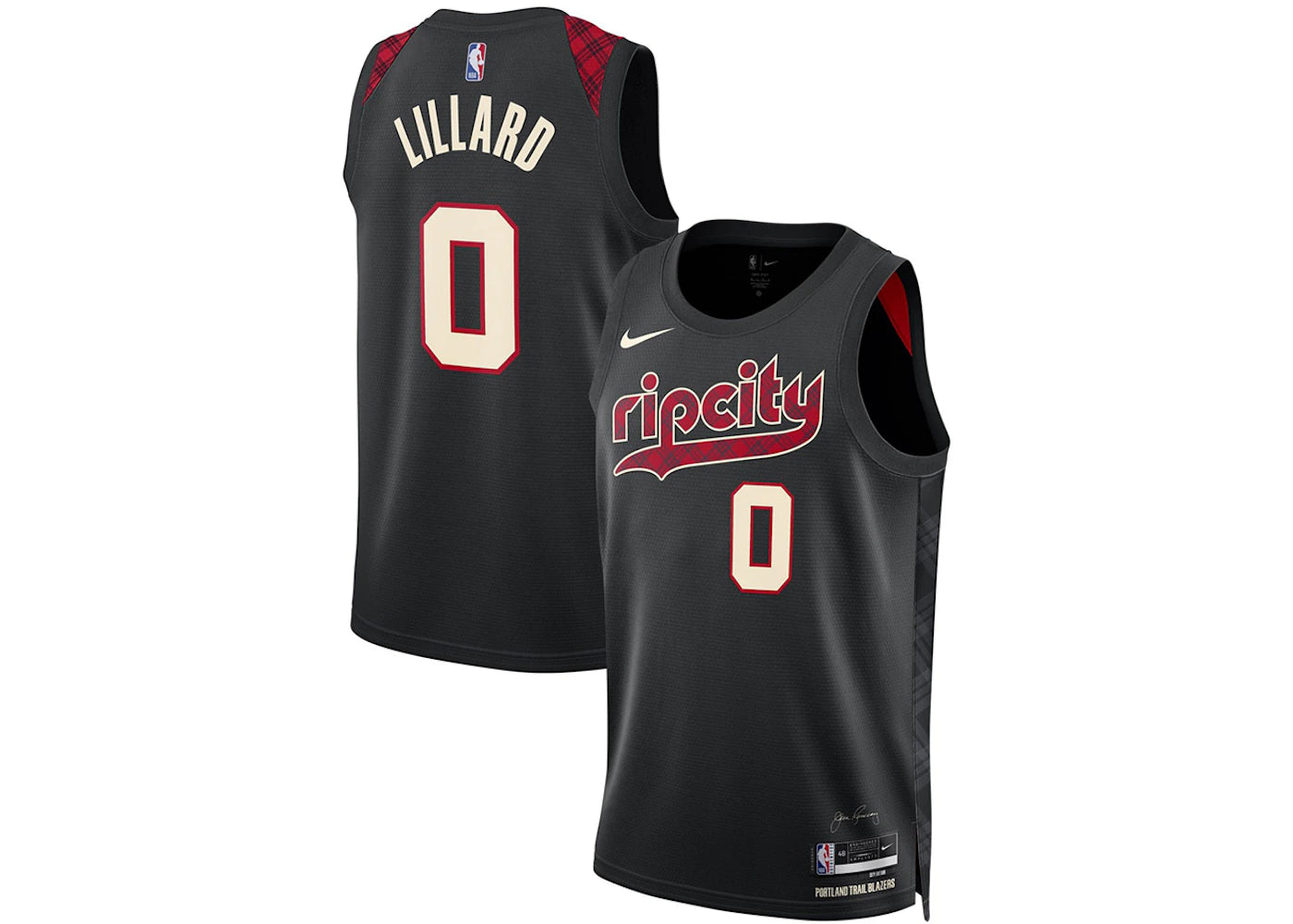 Nike Damian Lillard Portland Trail Blazers Jersey Black