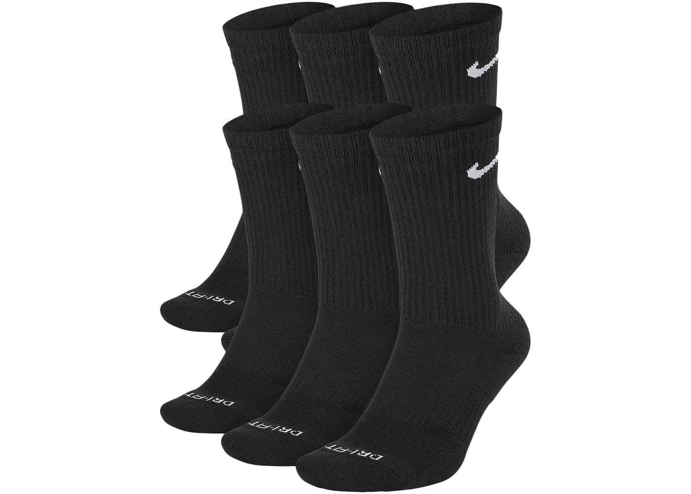 Nike Everyday Plus Cushioned Crew Socks (6 Pairs) Black